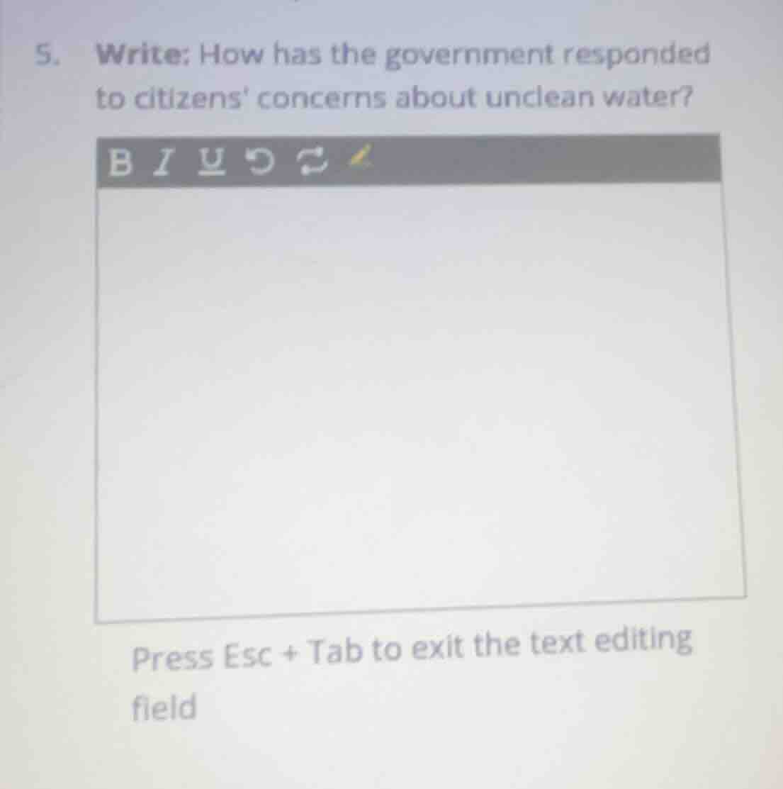 5. write: how has the government responded to citizens concerns about u…