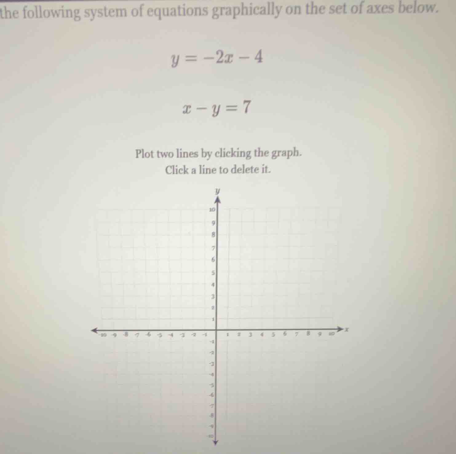 the following system of equations graphically on the set of axes below.…