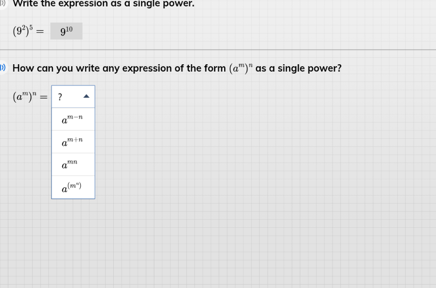 b) how can you write any expression of the form ((a^m)^n) as a single p…