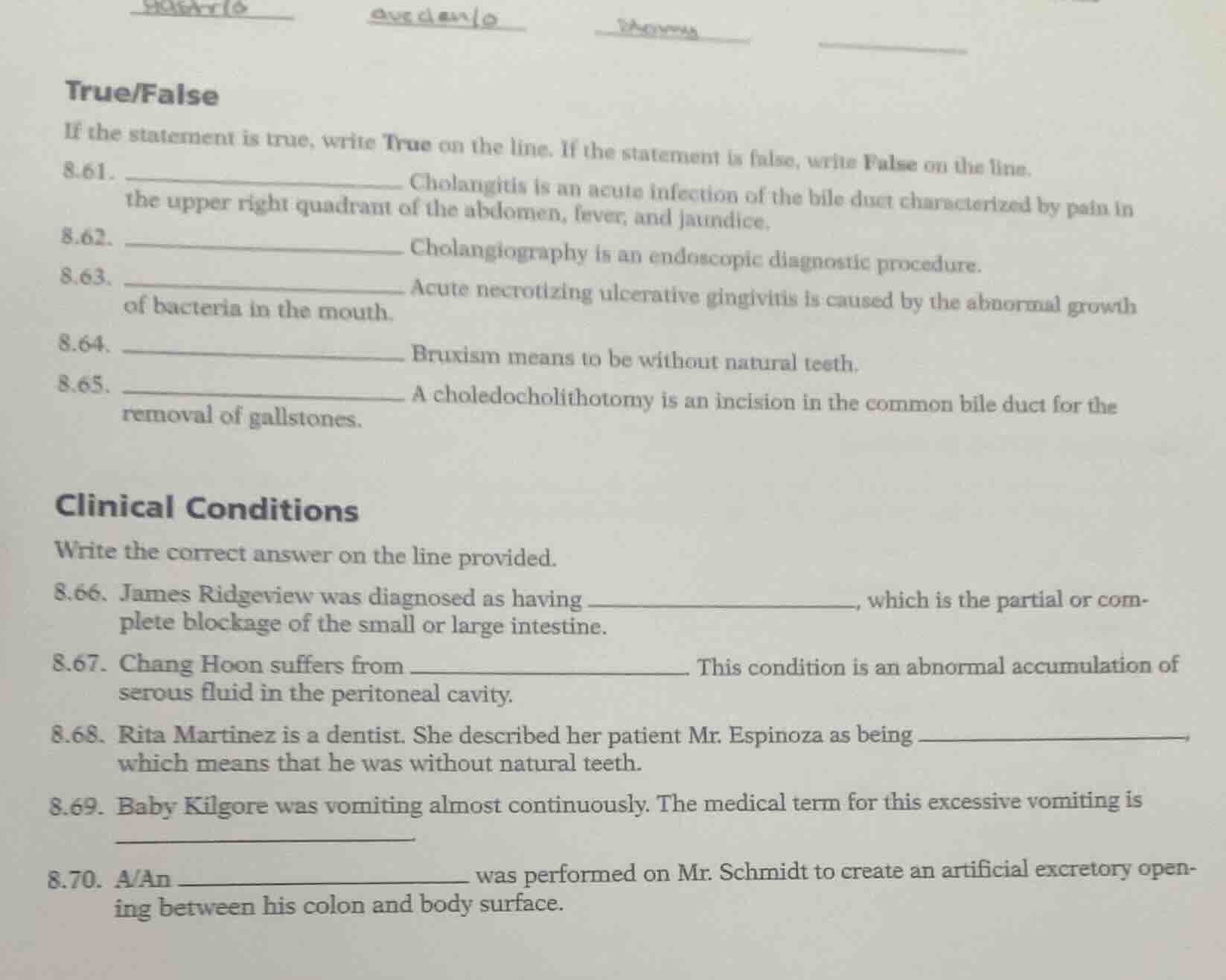 true/false if the statement is true, write true on the line. if the sta…