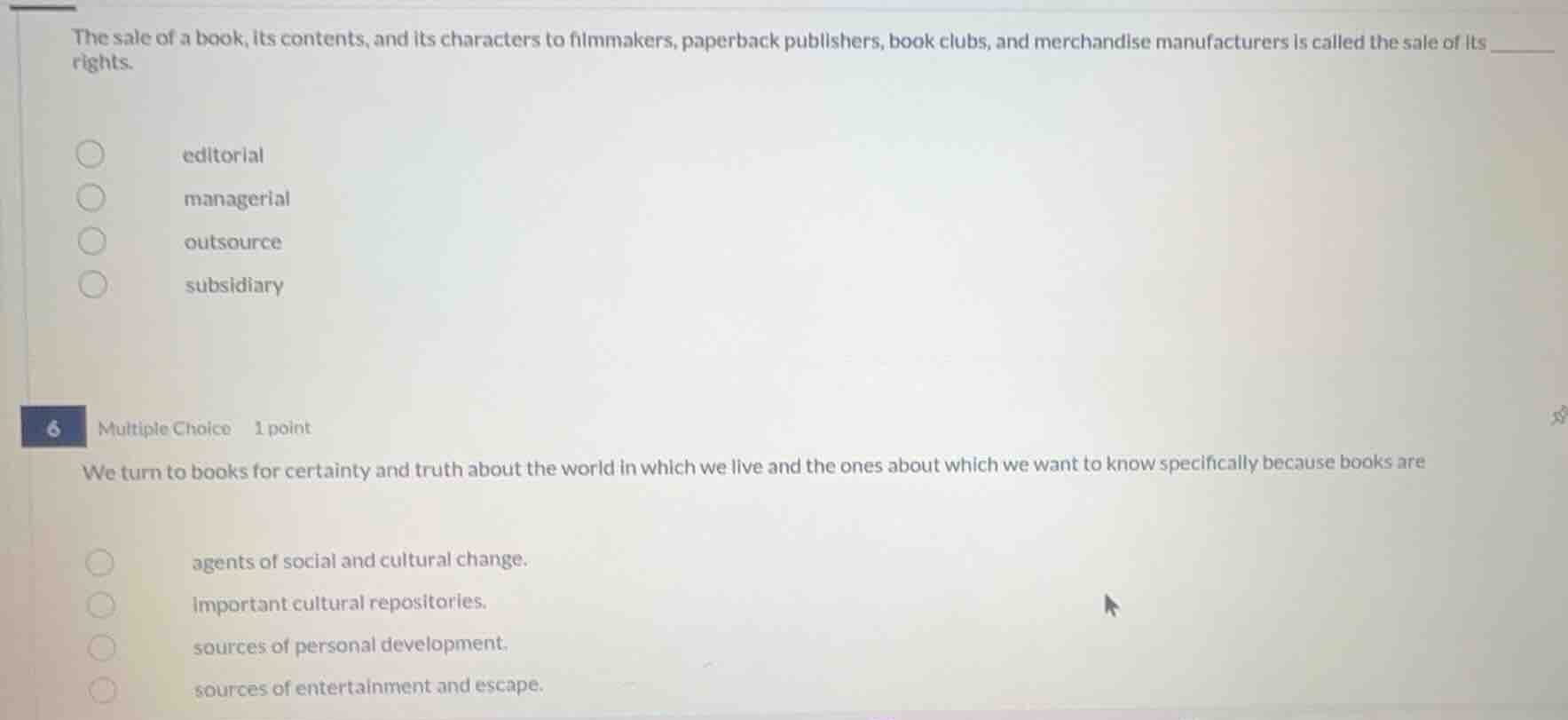 the sale of a book, its contents, and its characters to filmmakers, pap…