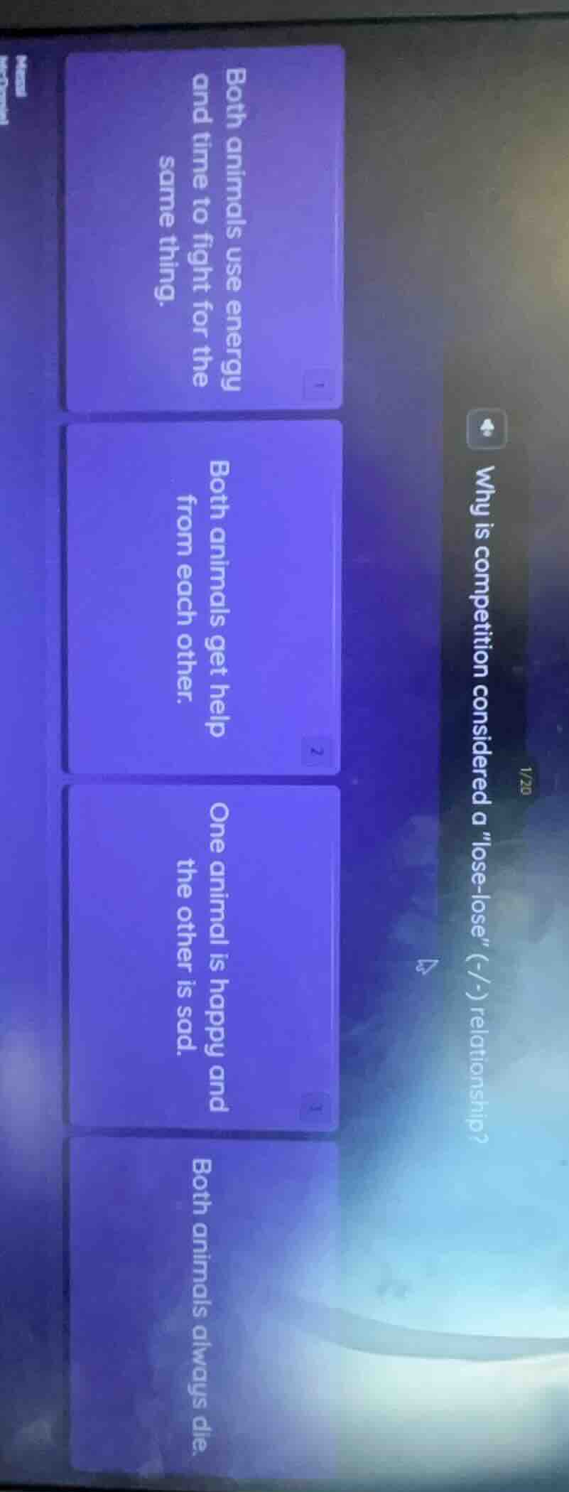 why is competition considered a \lose - lose\ (-/-) relationship? 1 bot…