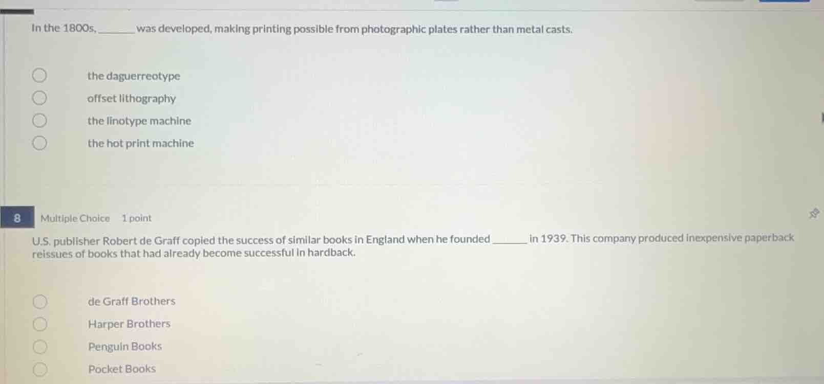 in the 1800s, ______ was developed, making printing possible from photo…