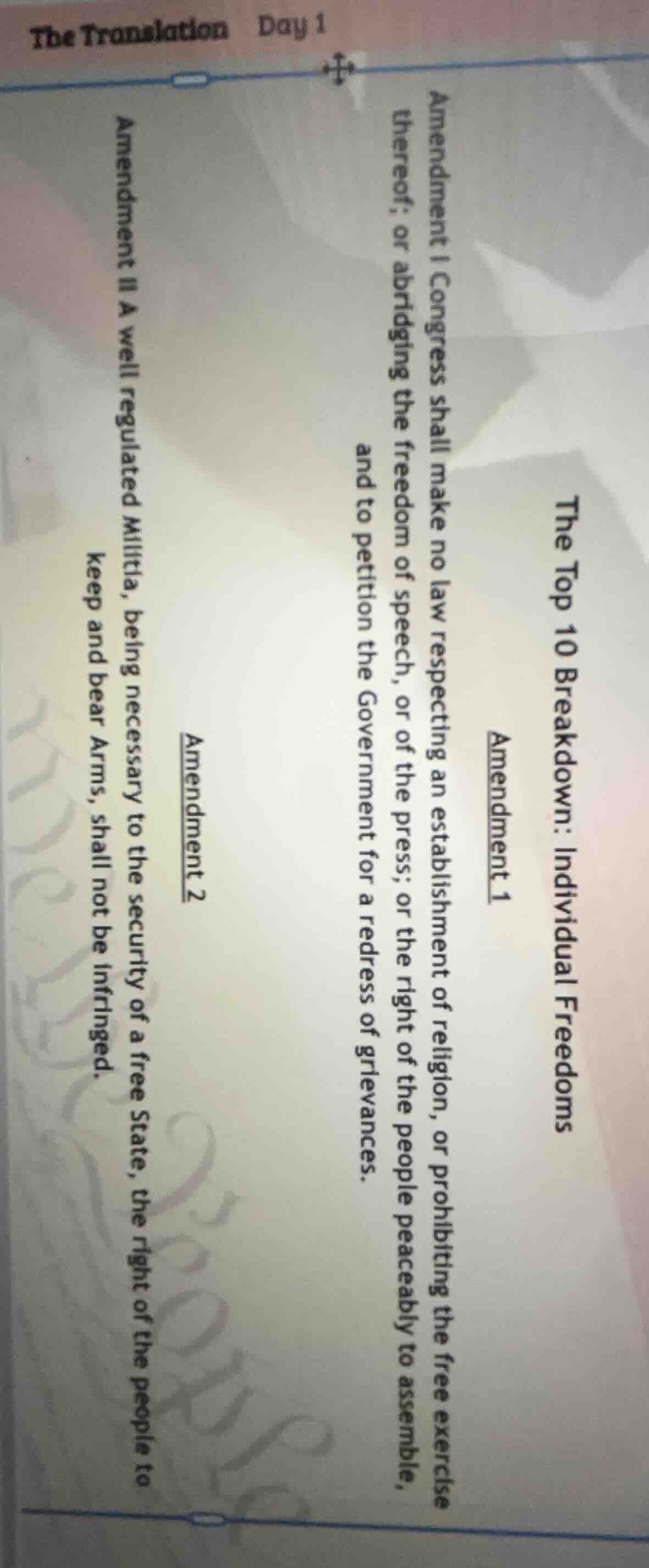 the translation day 1 the top 10 breakdown: individual freedoms amendme…