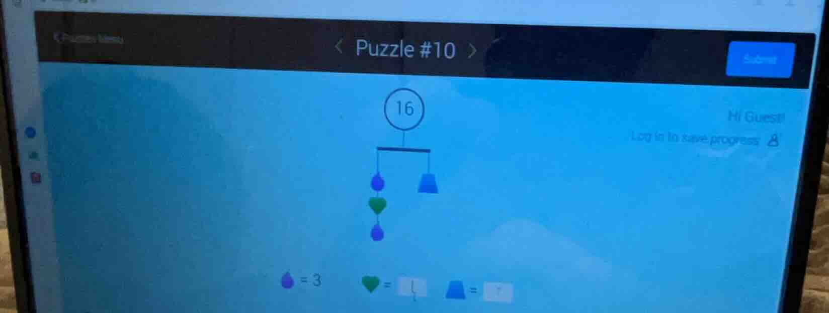puzzle #10 16 = 3 =? =?