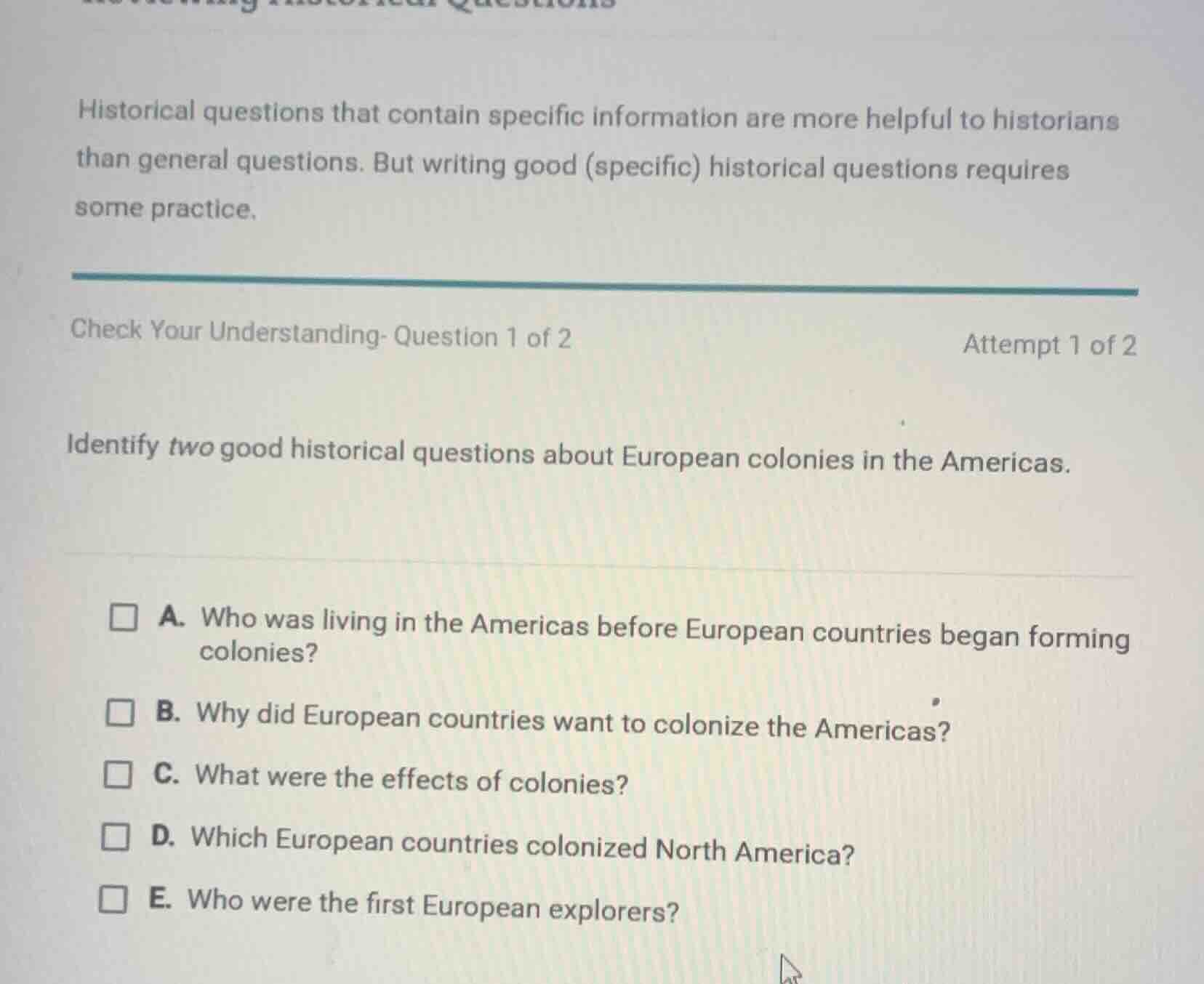 historical questions that contain specific information are more helpful…
