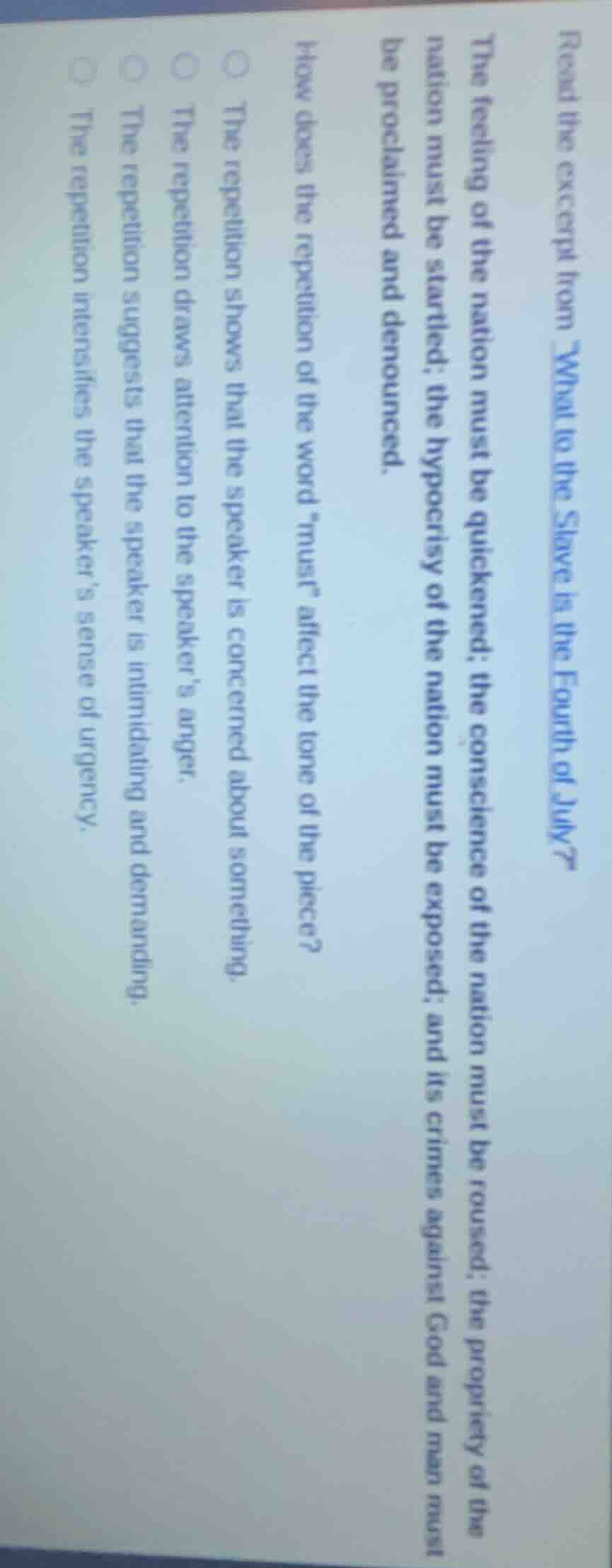 read the excerpt from what to the slave is the fourth of july? the feel…