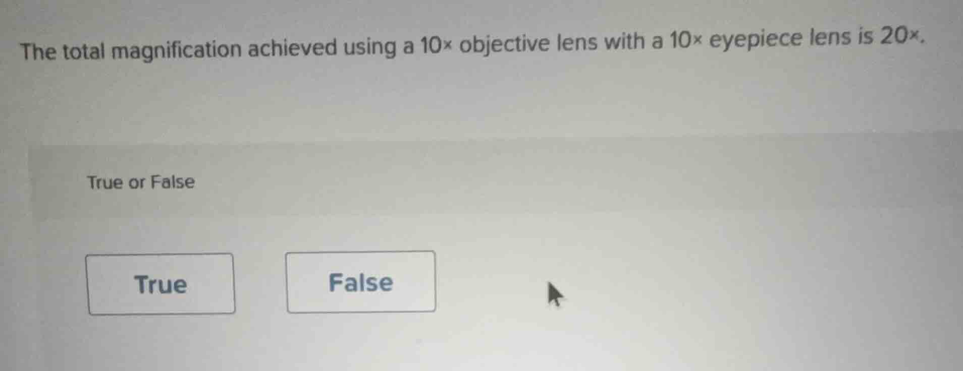 the total magnification achieved using a 10× objective lens with a 10× …