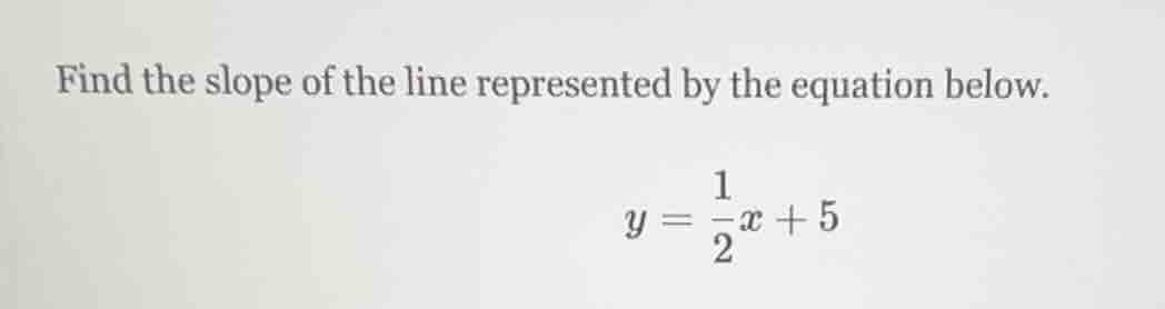 find the slope of the line represented by the equation below.\\( y = \\…