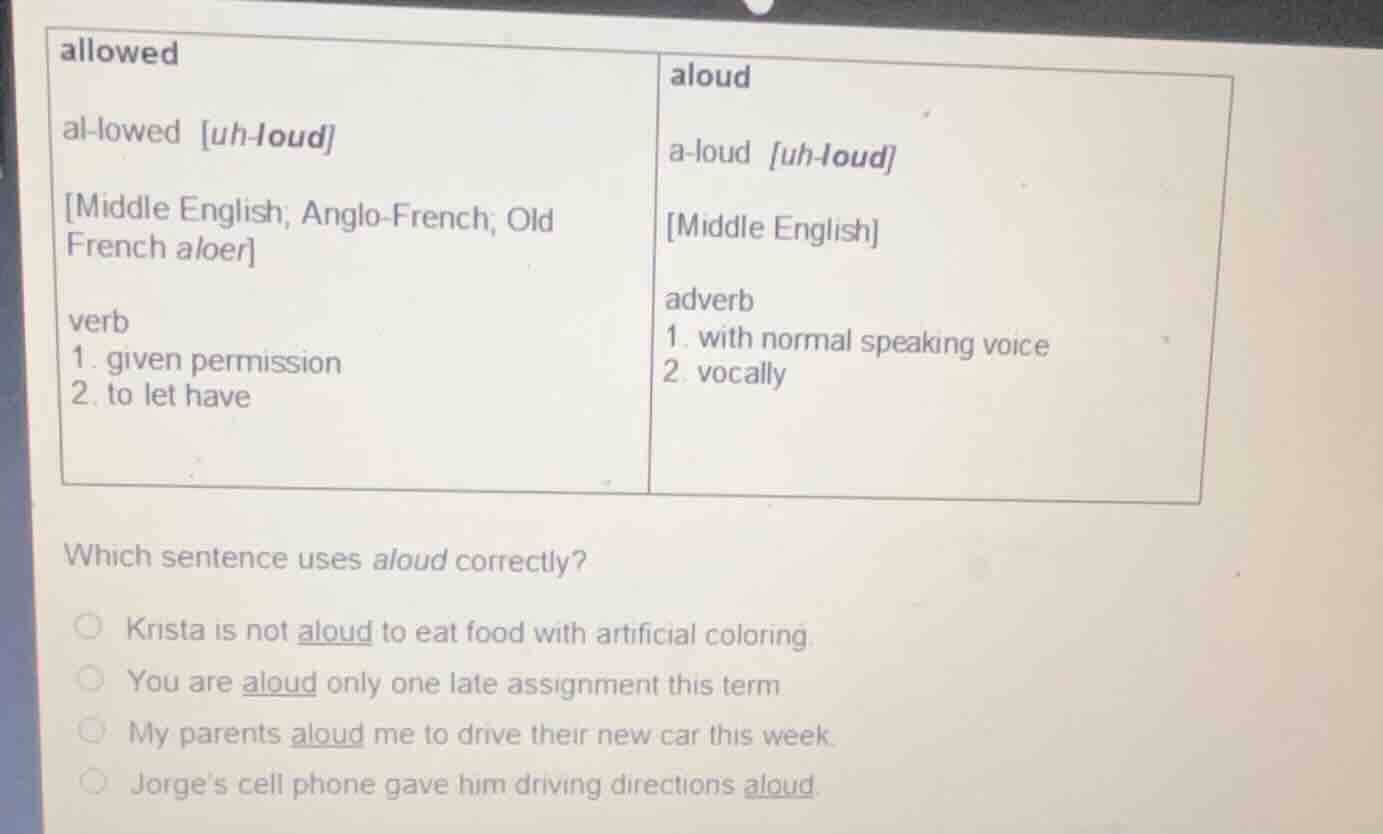 allowed al-lowed uh-loud middle english; anglo - french; old french alo…