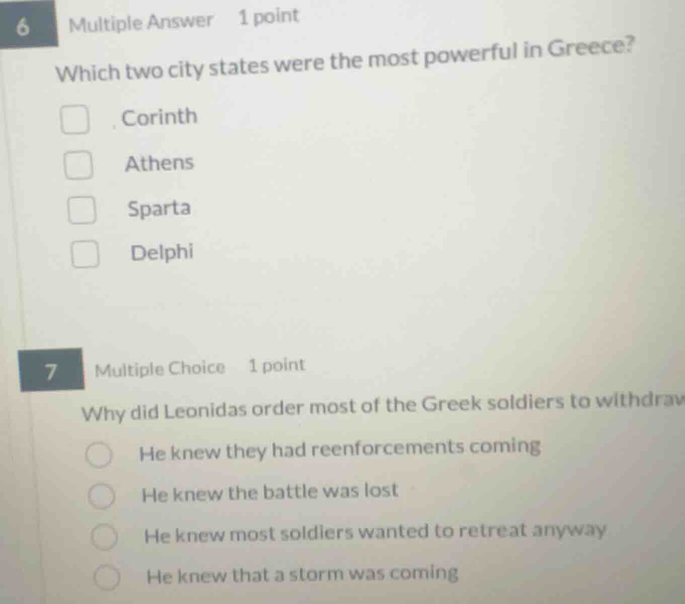 6 multiple answer 1 point which two city states were the most powerful …