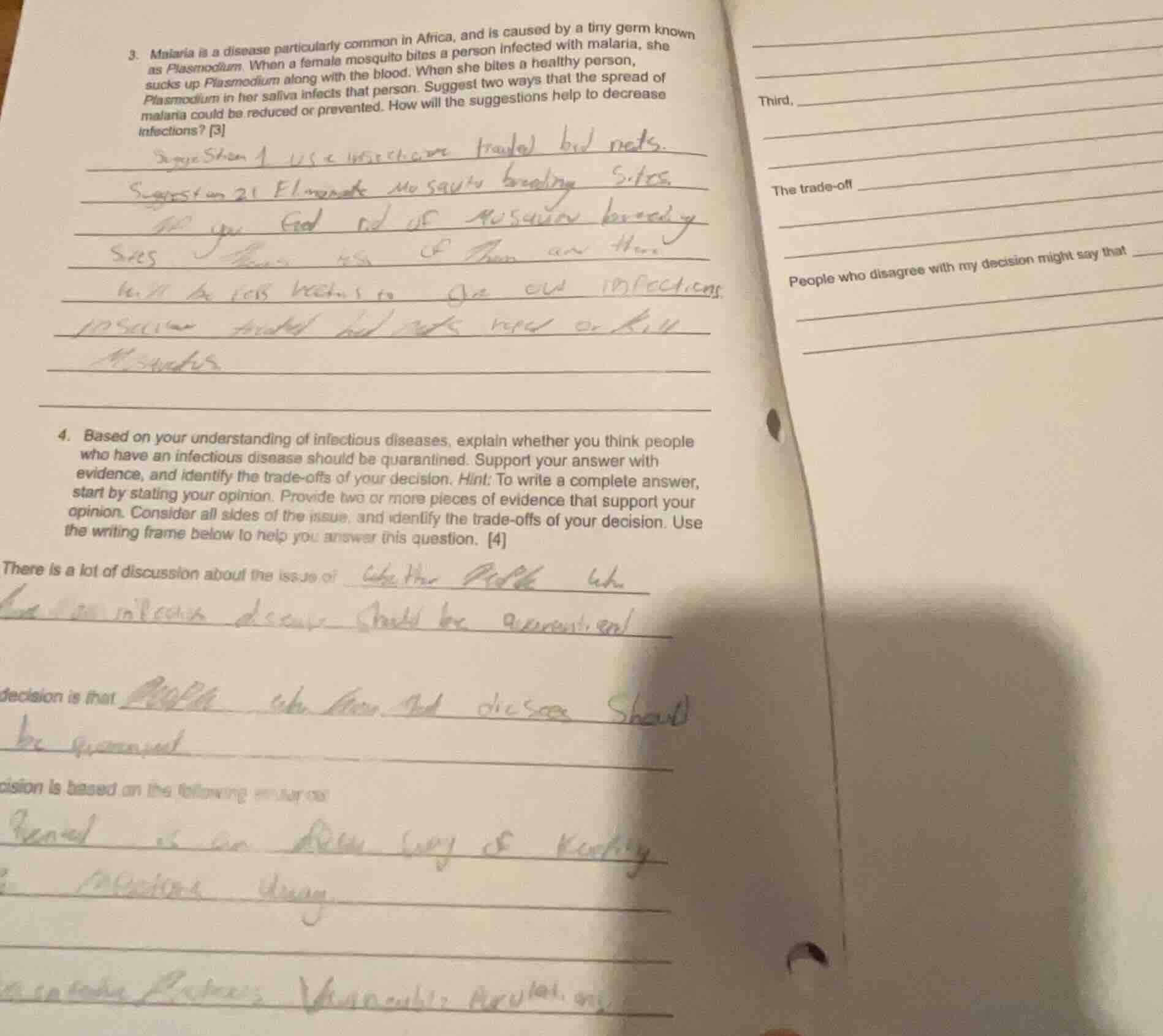 3. malaria is a disease particularly common in africa, and is caused by…