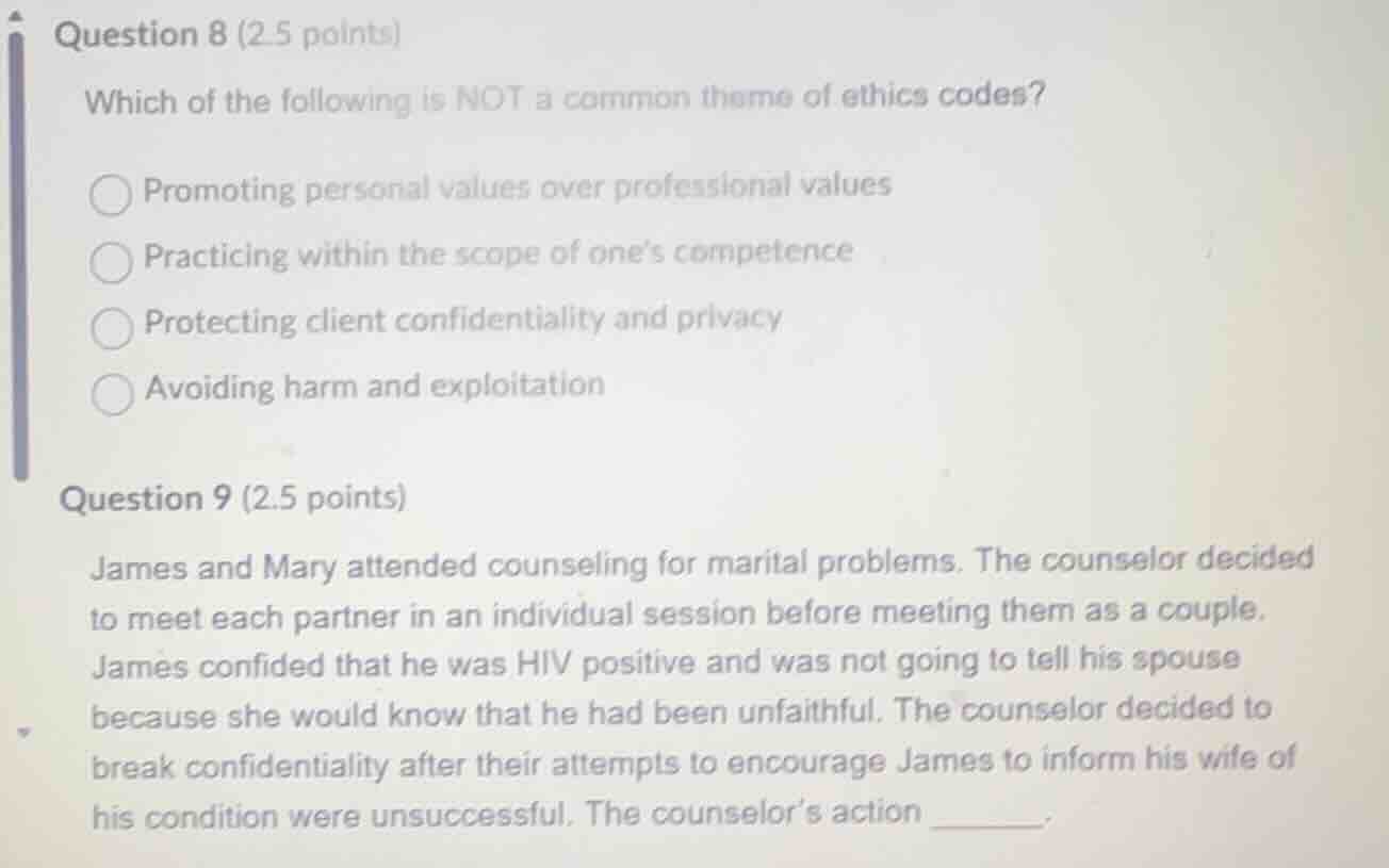 question 8 (2.5 points) which of the following is not a common theme of…