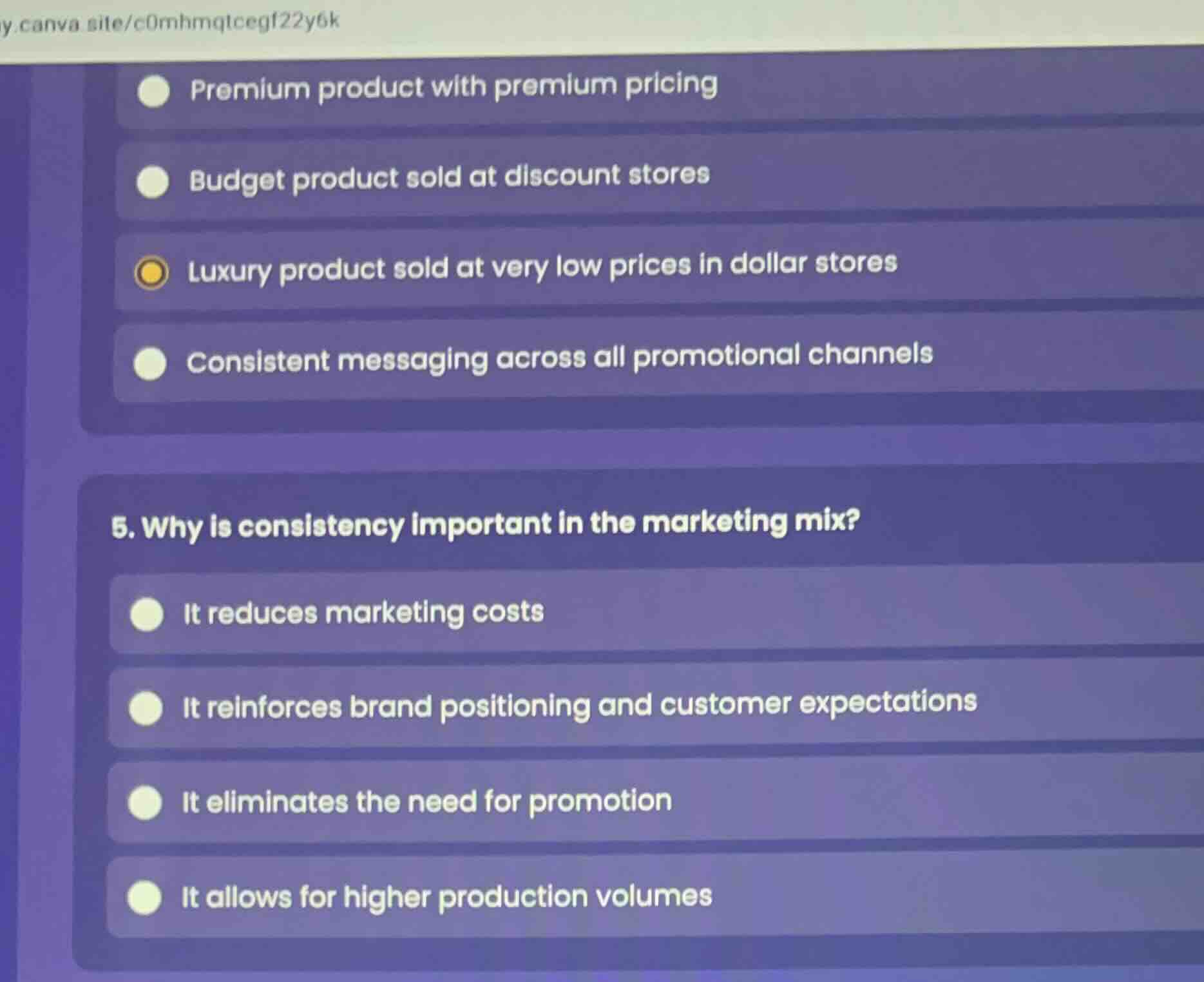 5. why is consistency important in the marketing mix? it reduces market…