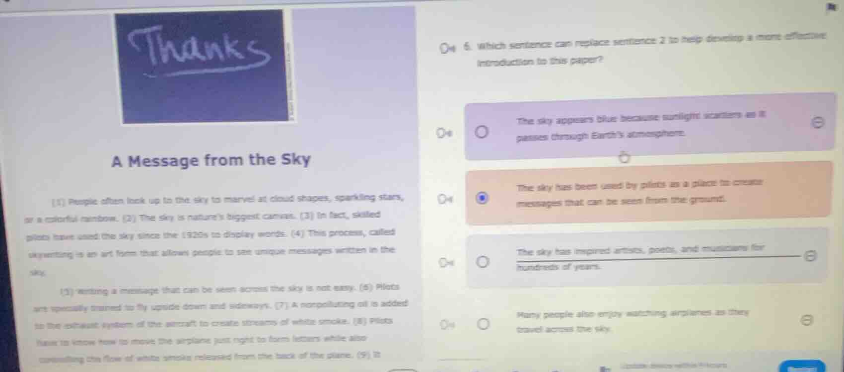 a message from the sky (1) people often look up to the sky to marvel at…