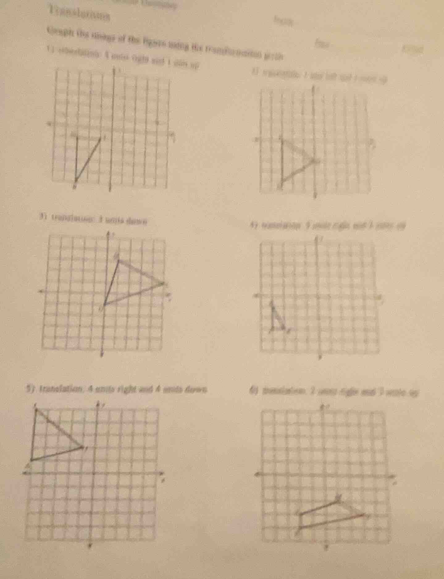 translation graph the image of the figure using the transformation give…