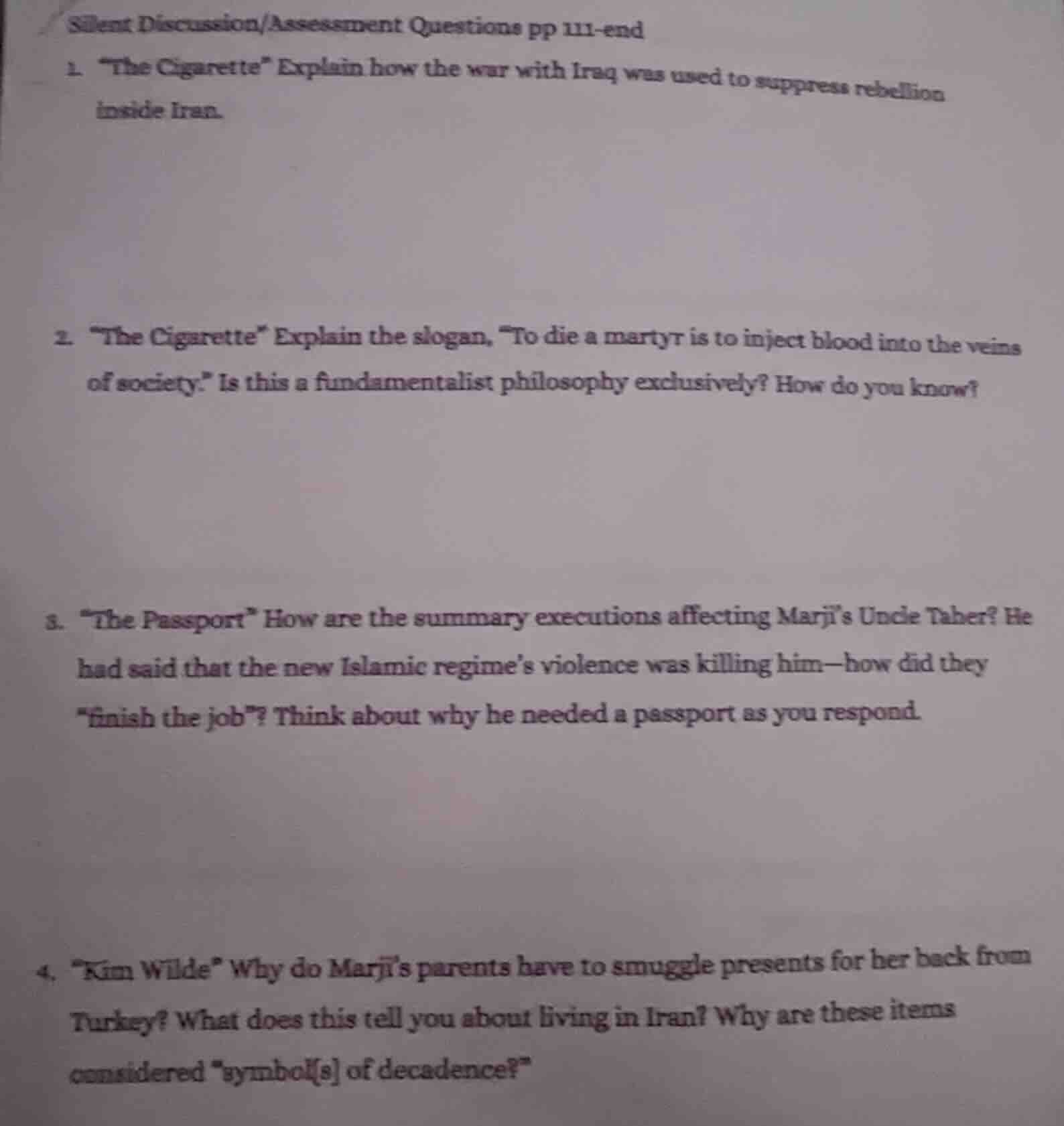 silent discussion/assessment questions pp 111 - end 1. “the cigarette” …