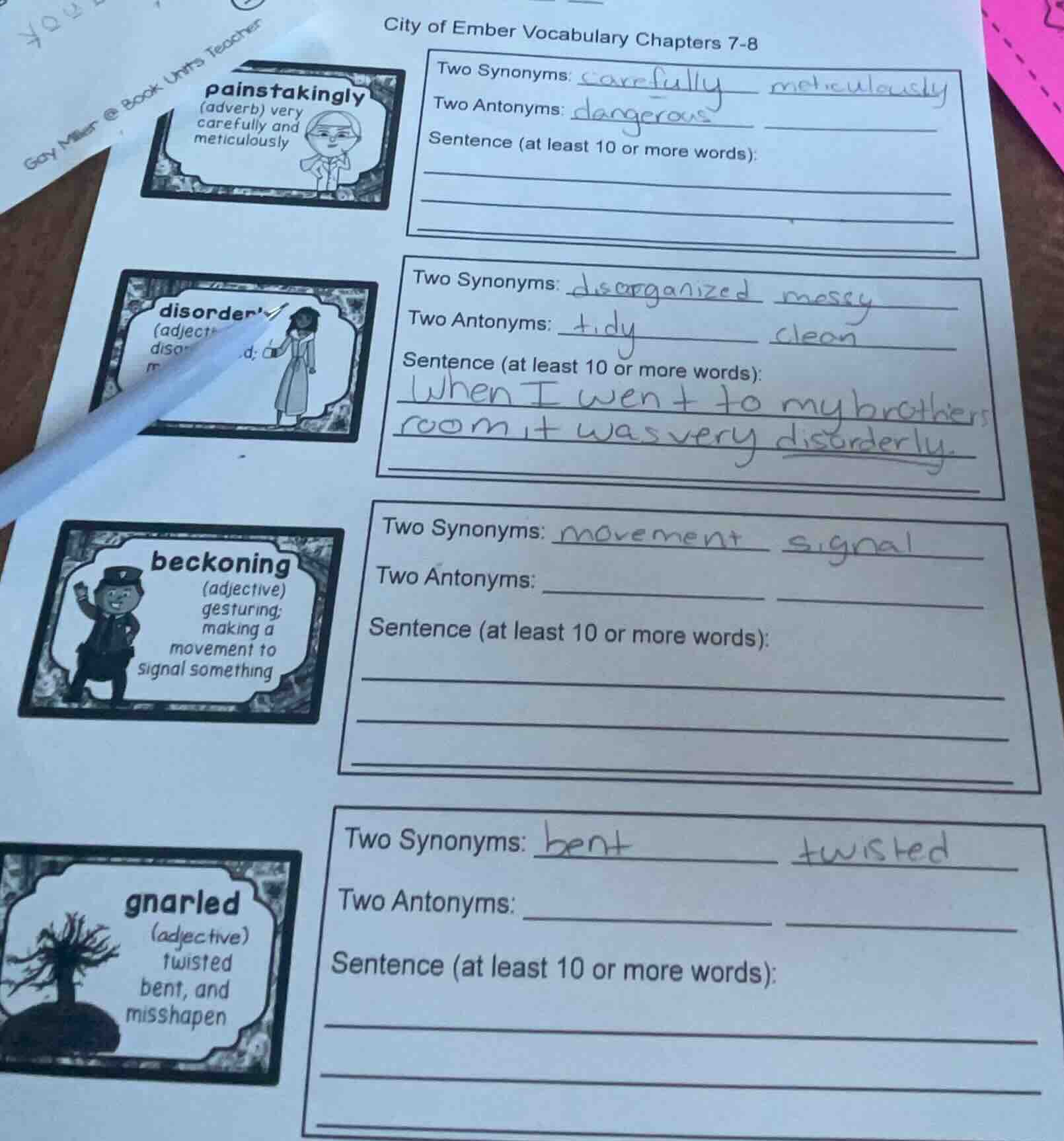 city of ember vocabulary chapters 7-8 painstakingly (adverb) very caref…