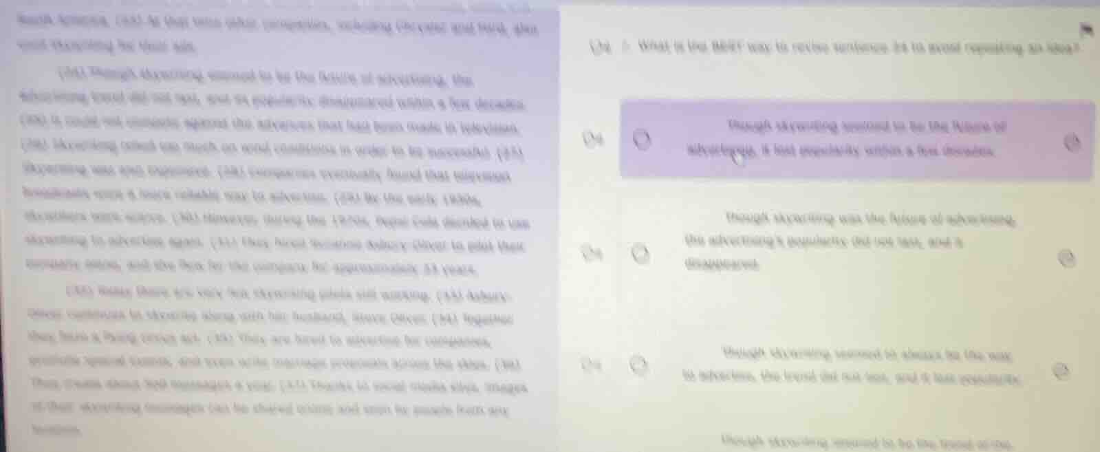 (3a) what is the best way to revise sentence 2 to its second repeating …