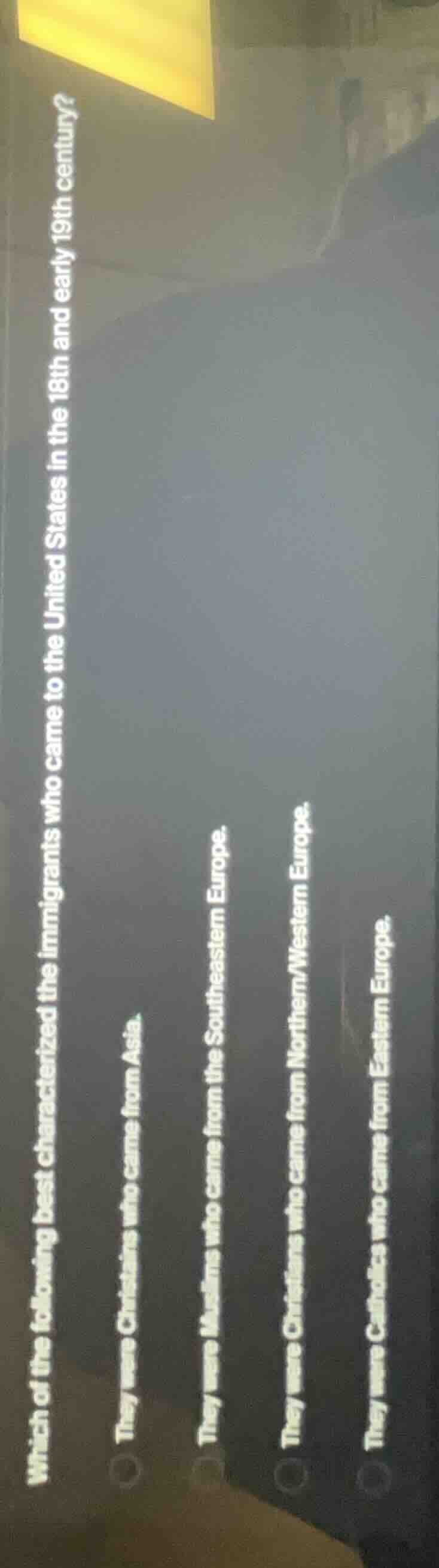 which of the following best characterized the immigrants who came to th…