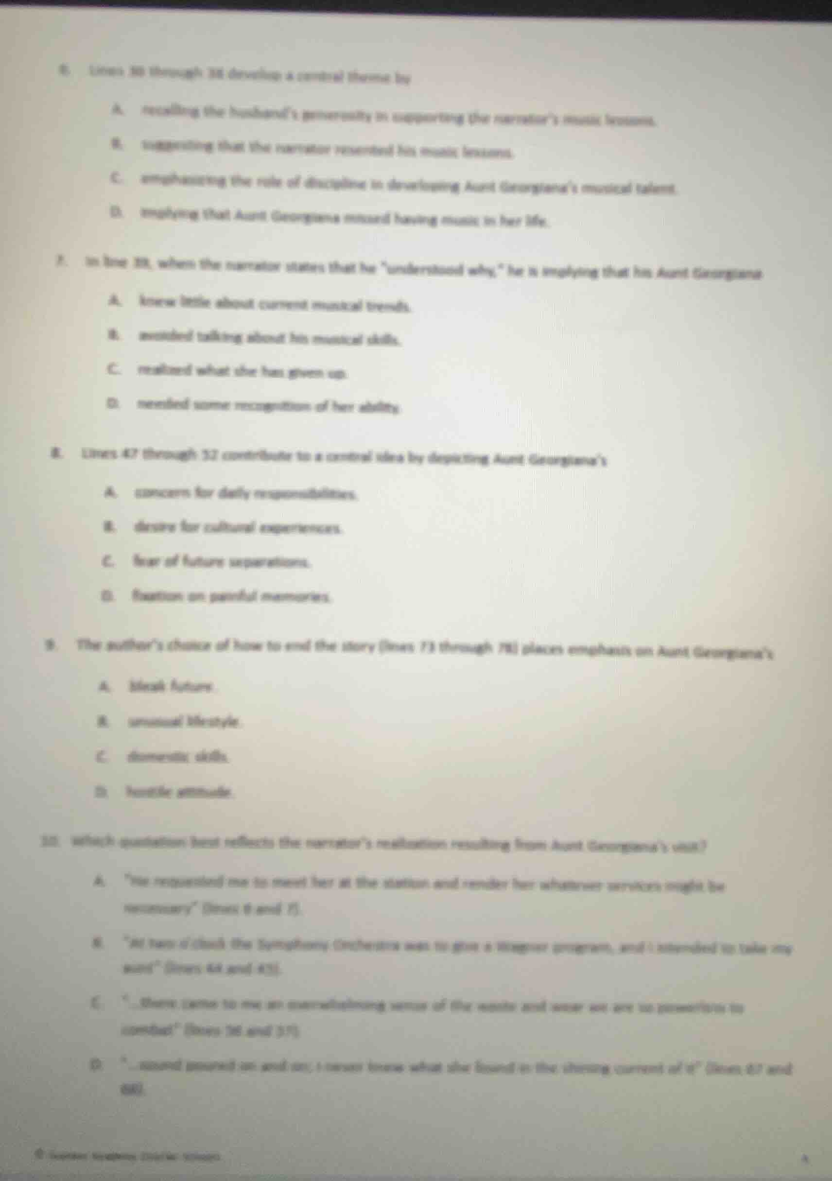 5. lines 30 through 34 develop a central theme by a. recalling the husb…