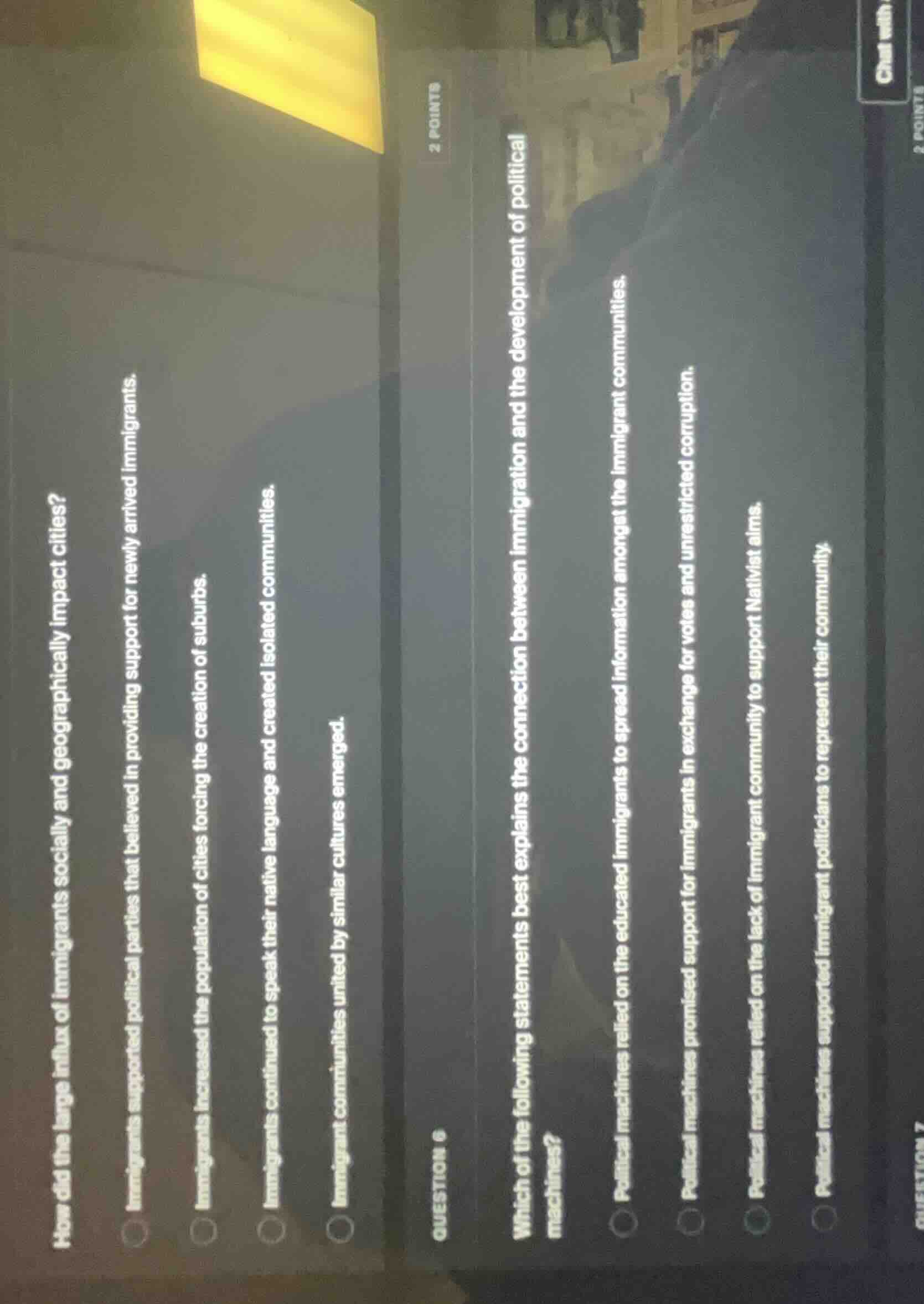 how did the large influx of immigrants socially and geographically impa…