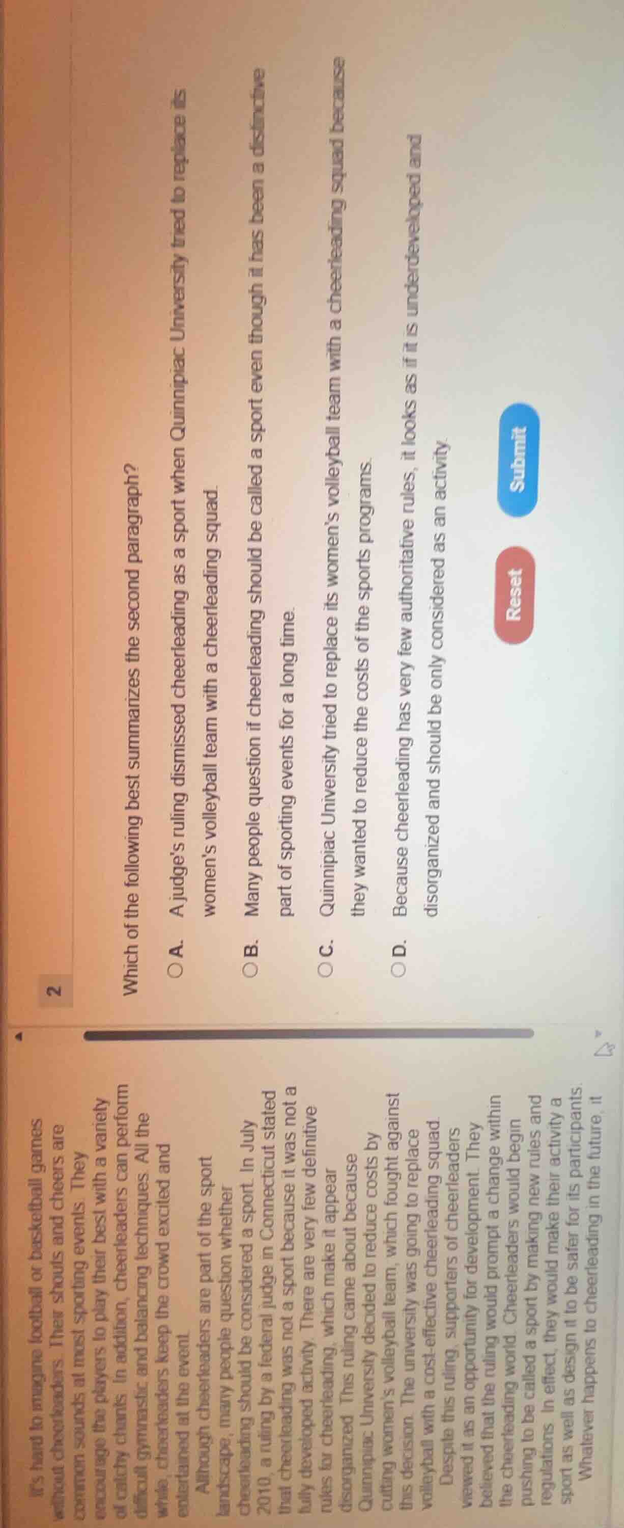 which of the following best summarizes the second paragraph? a. a judge…