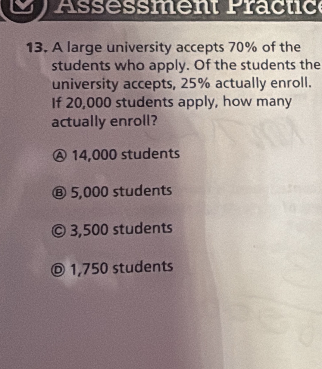 13. a large university accepts 70% of the students who apply. of the st…