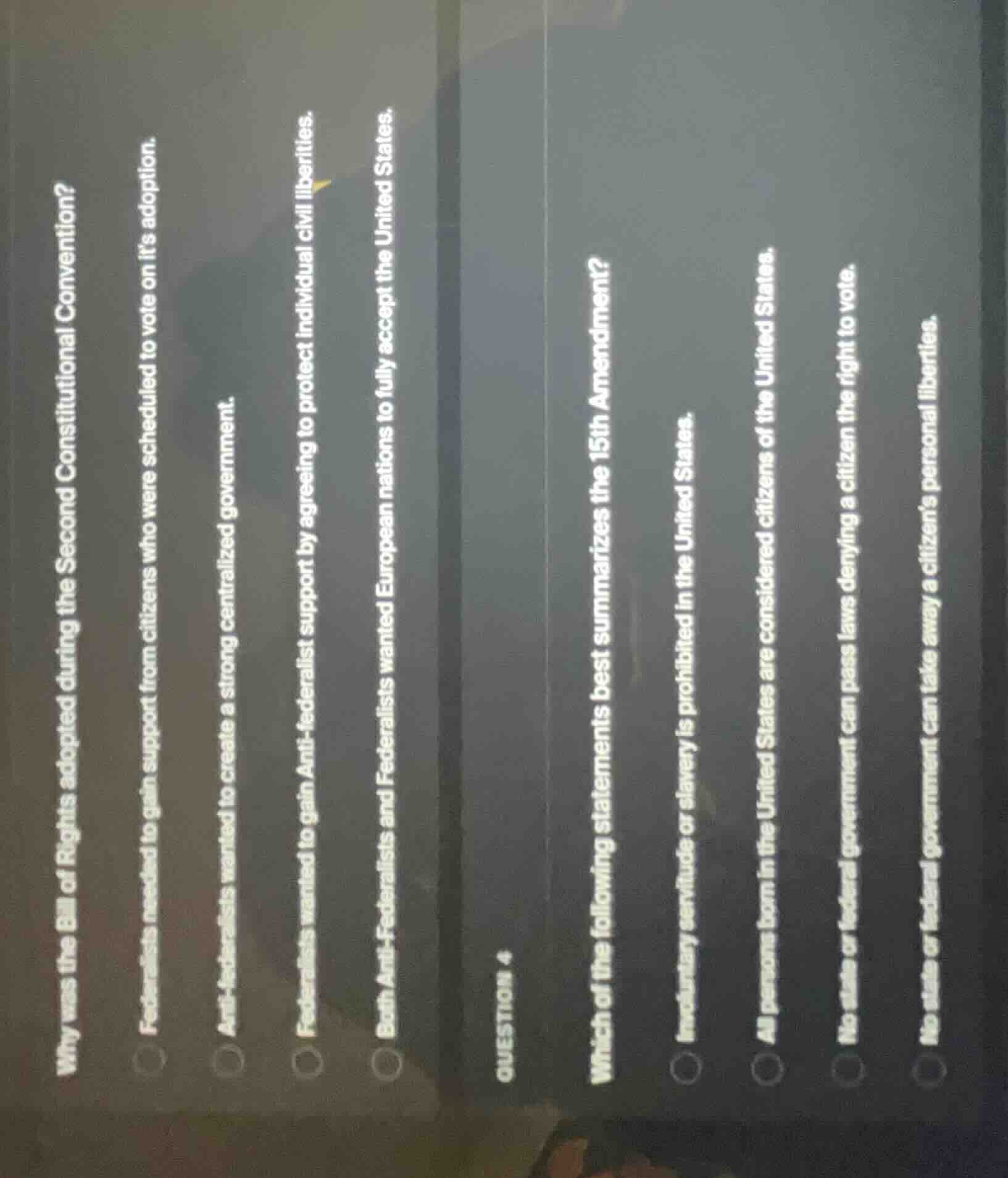 why was the bill of rights adopted during the second constitutional con…