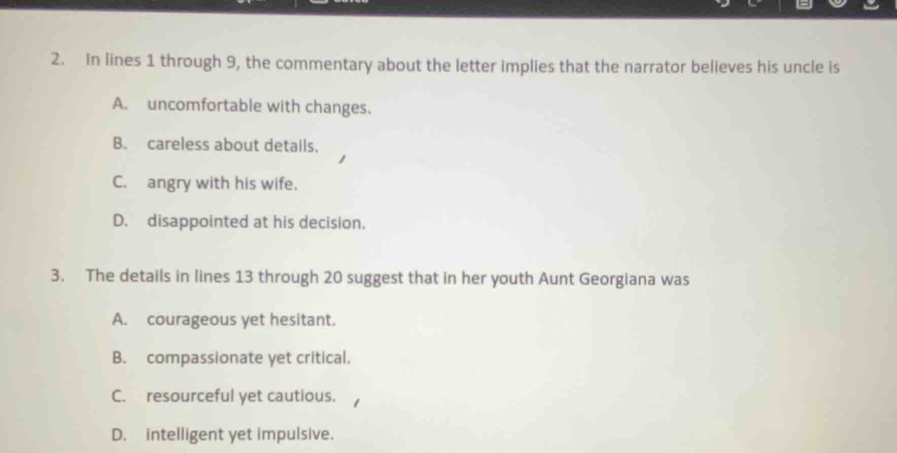 2. in lines 1 through 9, the commentary about the letter implies that t…