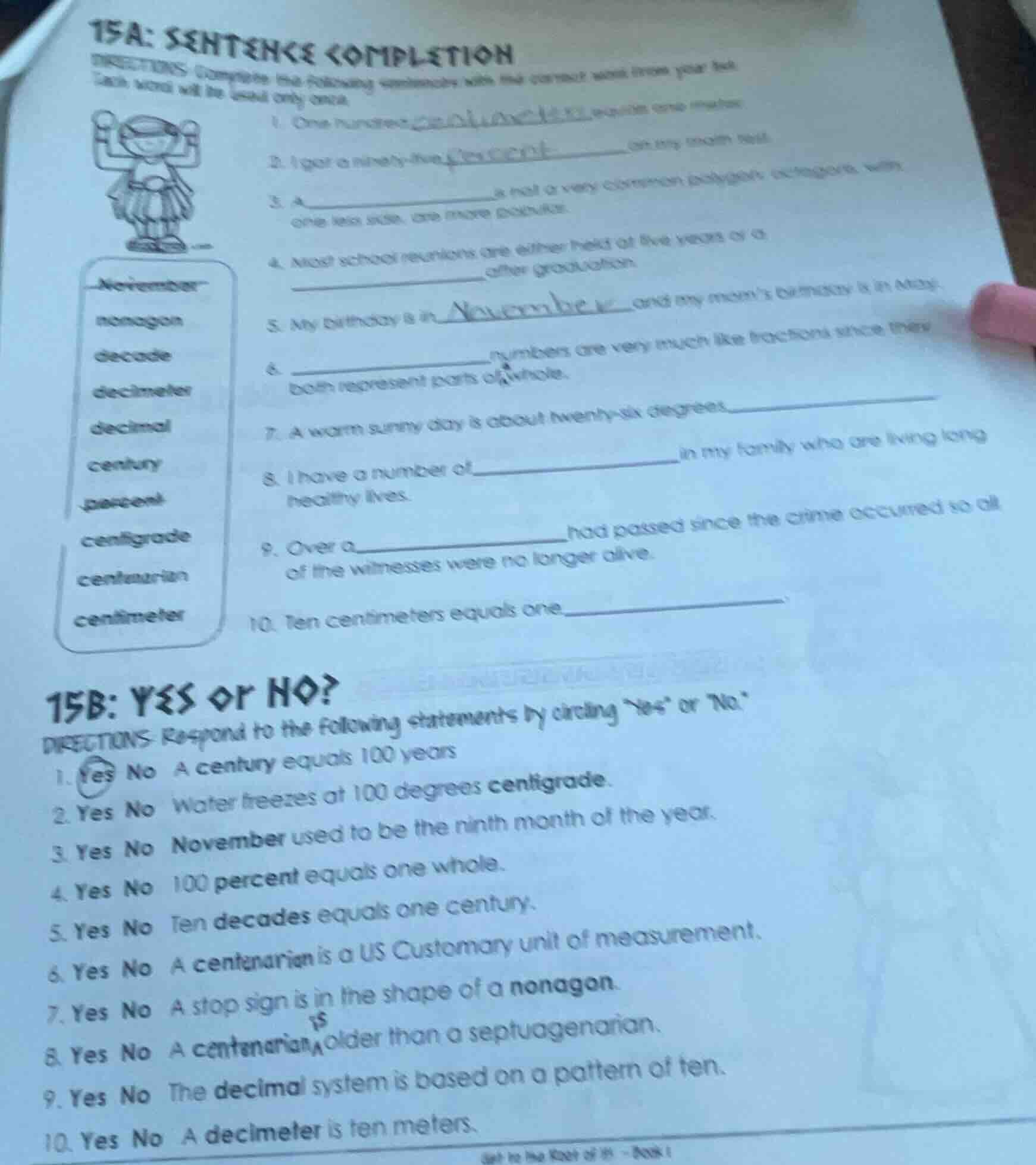 15a: sentence completion directions: complete the following sentences w…