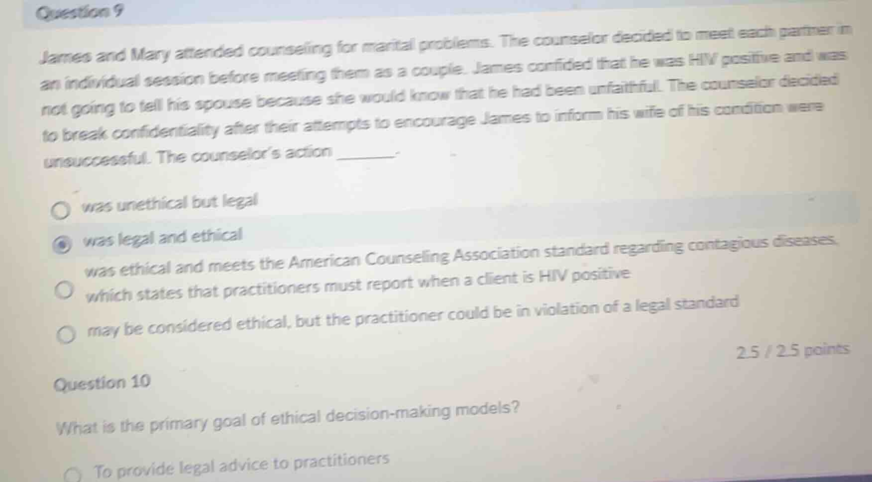 question 9 james and mary attended counseling for marital problems. the…