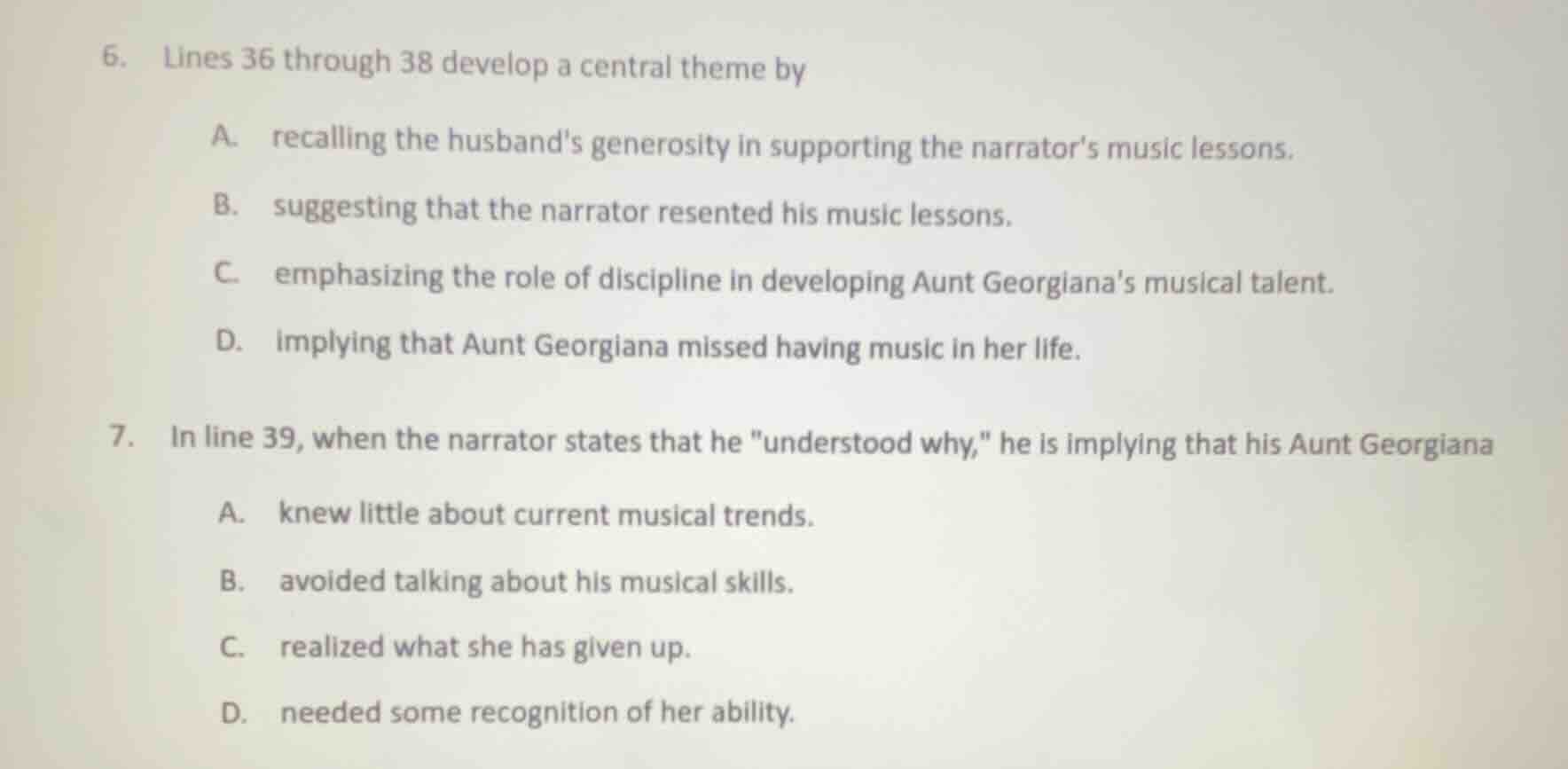 6. lines 36 through 38 develop a central theme by a. recalling the husb…