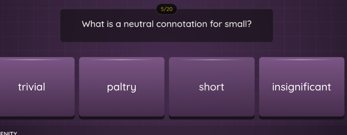 what is a neutral connotation for small? trivial paltry short insignifi…