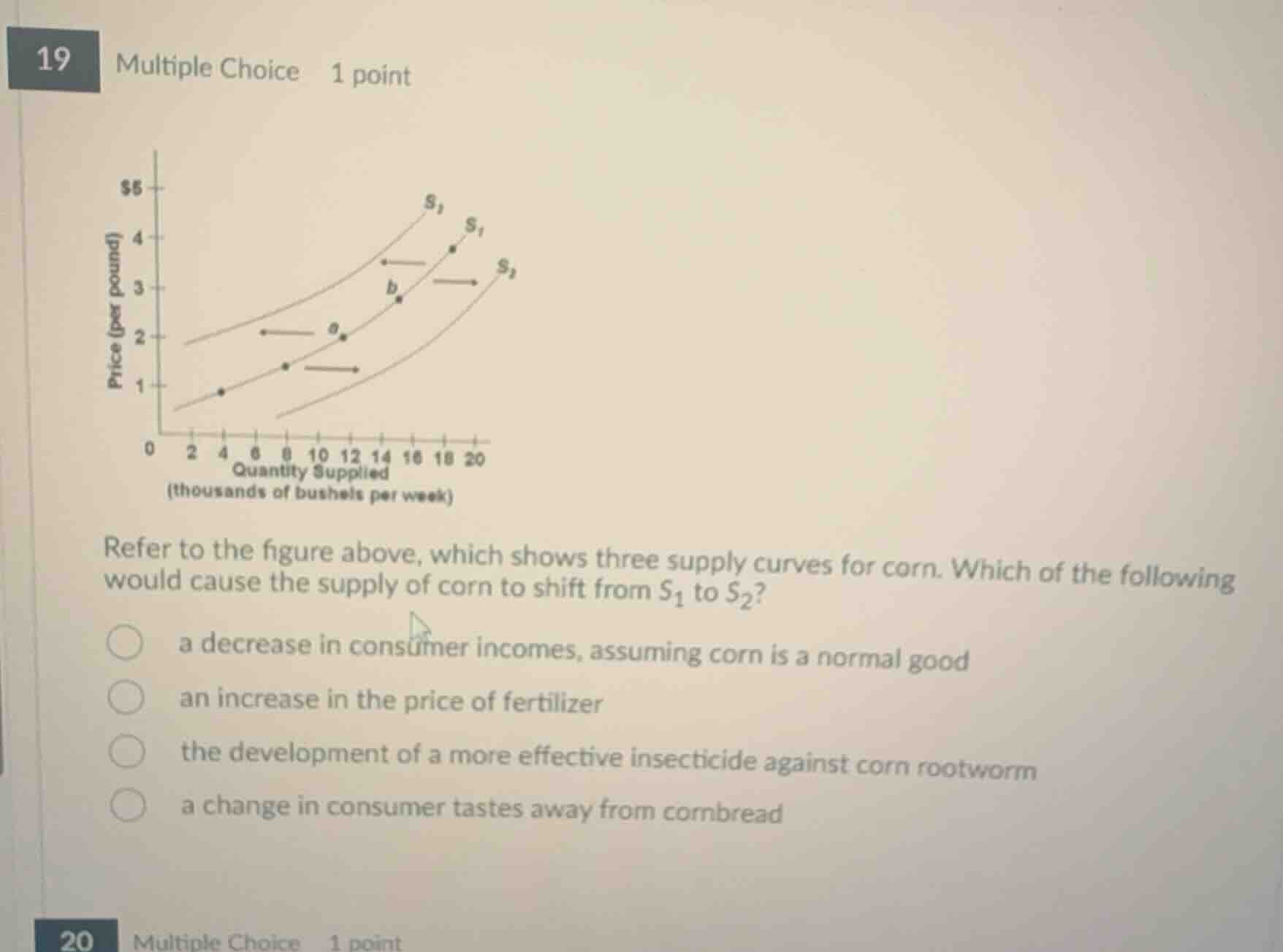 19 multiple choice 1 point refer to the figure above, which shows three…