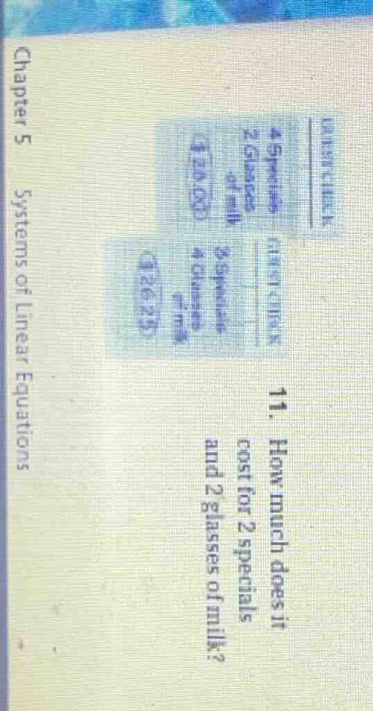 chapter 5 systems of linear equations 11. how much does it cost for 2 s…