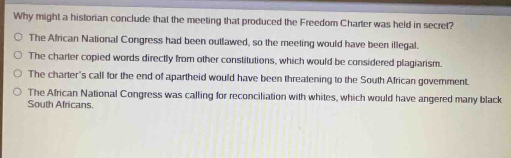 why might a historian conclude that the meeting that produced the freed…