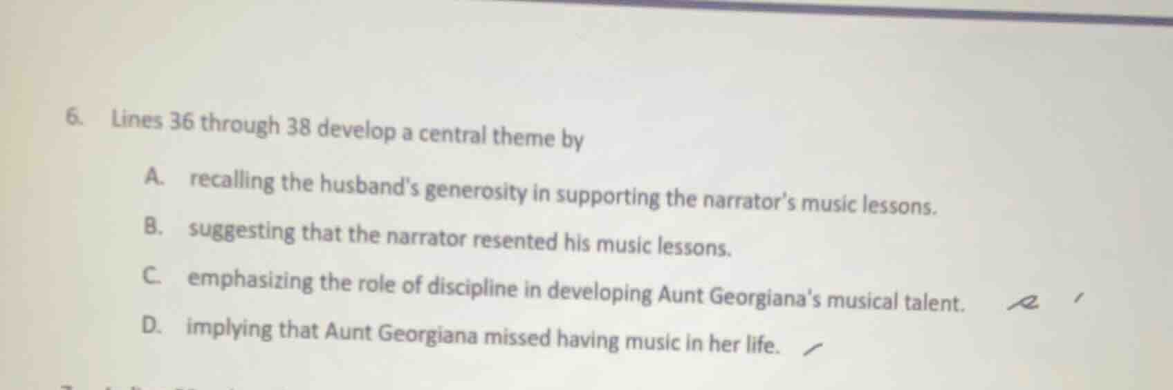 6. lines 36 through 38 develop a central theme by a. recalling the husb…