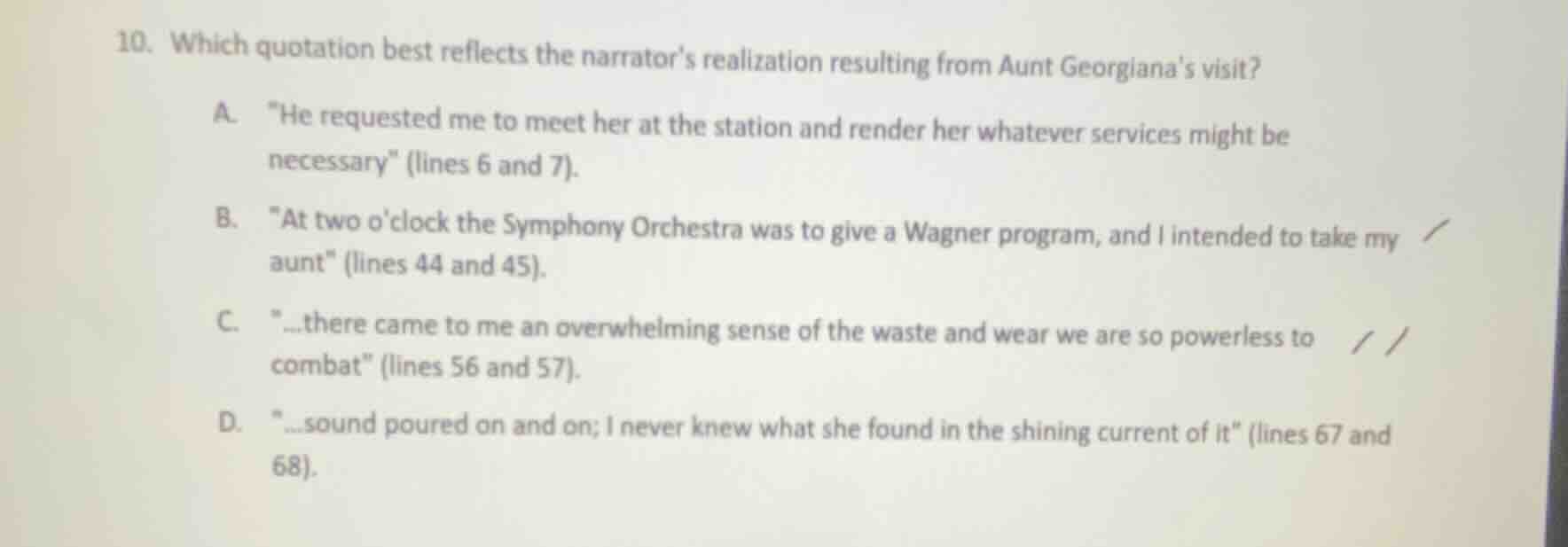 10. which quotation best reflects the narrator’s realization resulting …