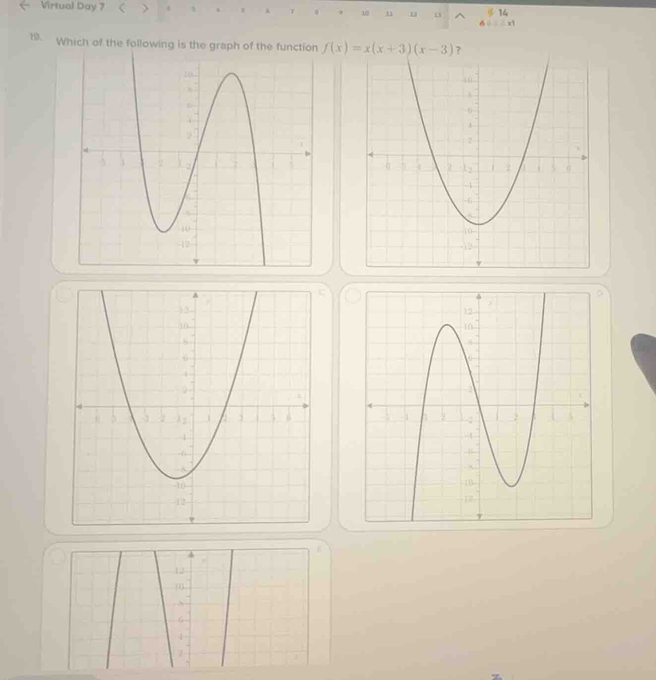 10. which of the following is the graph of the function $f(x)=x(x + 3)(…
