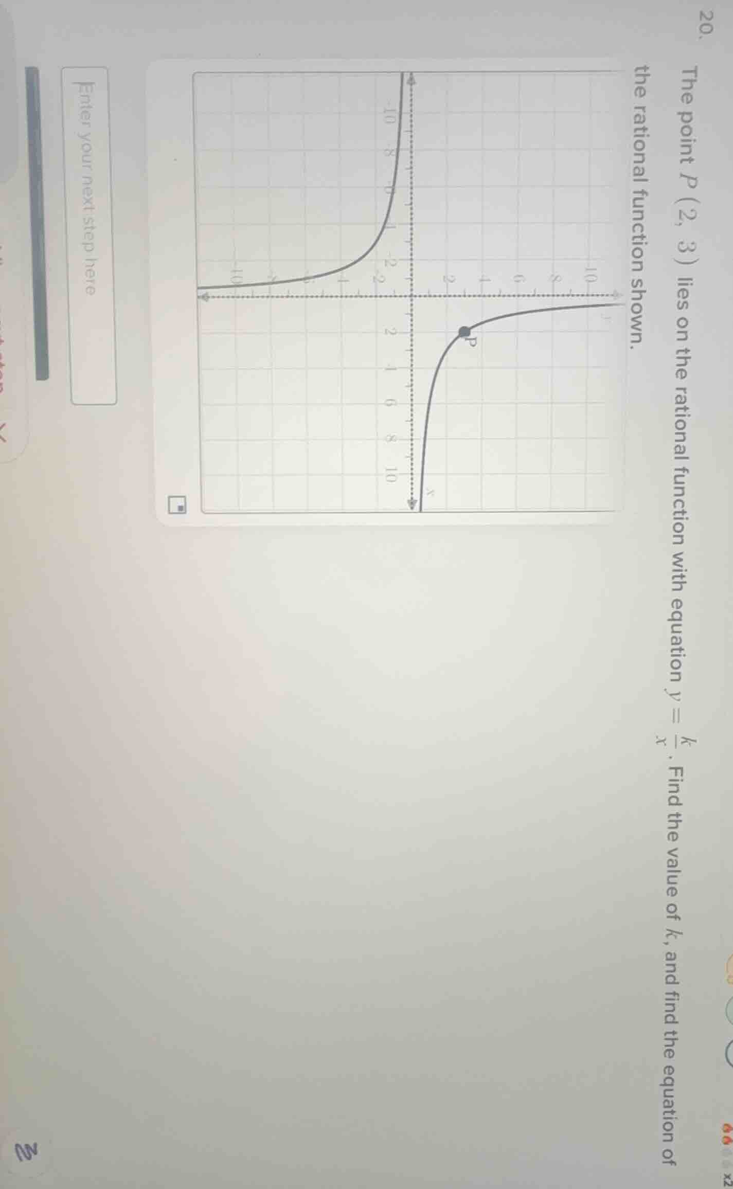 20. the point ( p(2, 3) ) lies on the rational function with equation (…