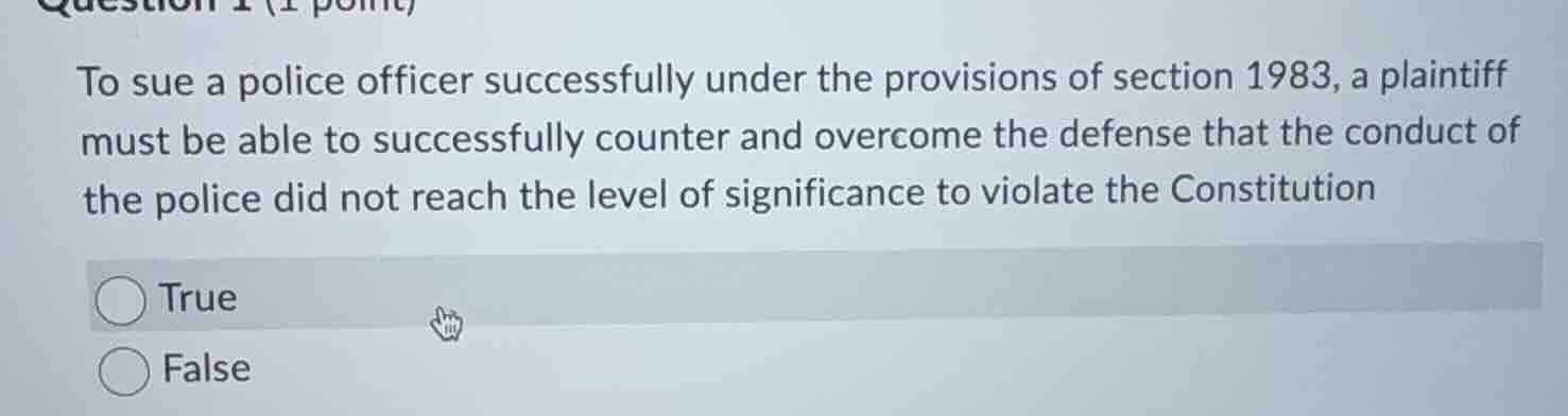 to sue a police officer successfully under the provisions of section 19…