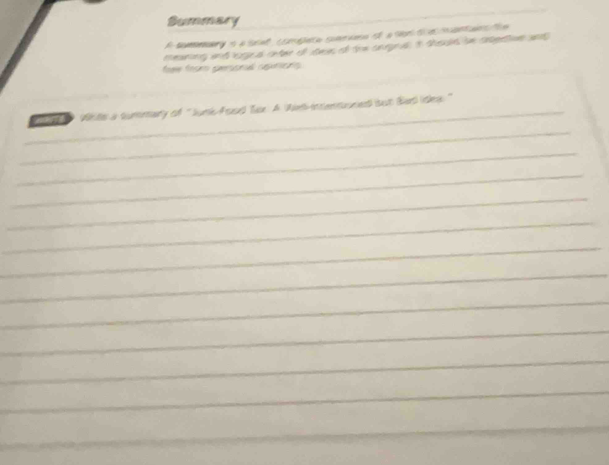 summary a summary is a brief, complete statement of a text that retains…