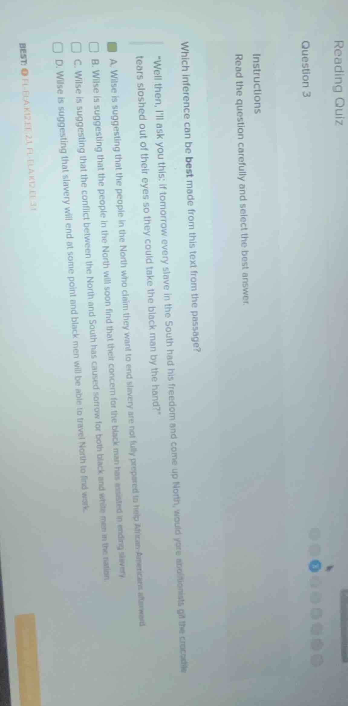 reading quiz question 3 instructions read the question carefully and se…