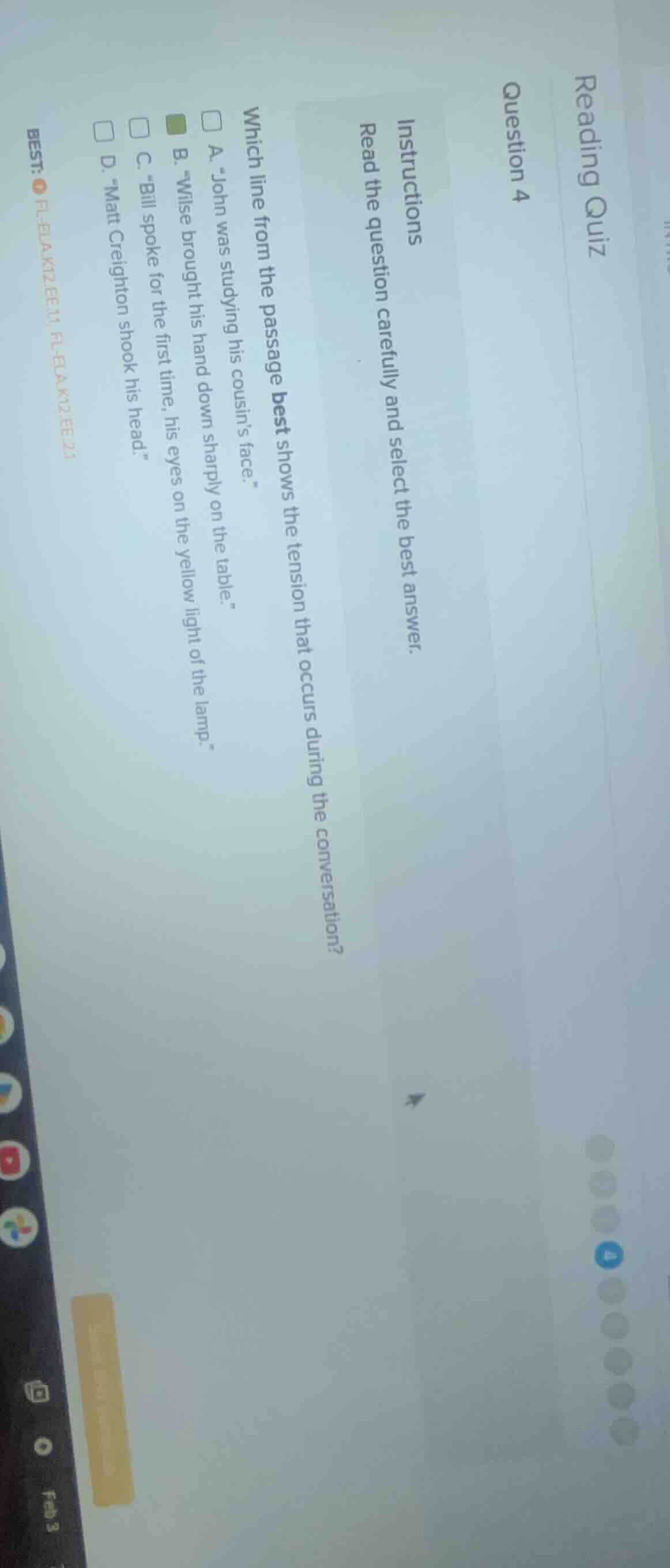 reading quiz question 4 instructions read the question carefully and se…