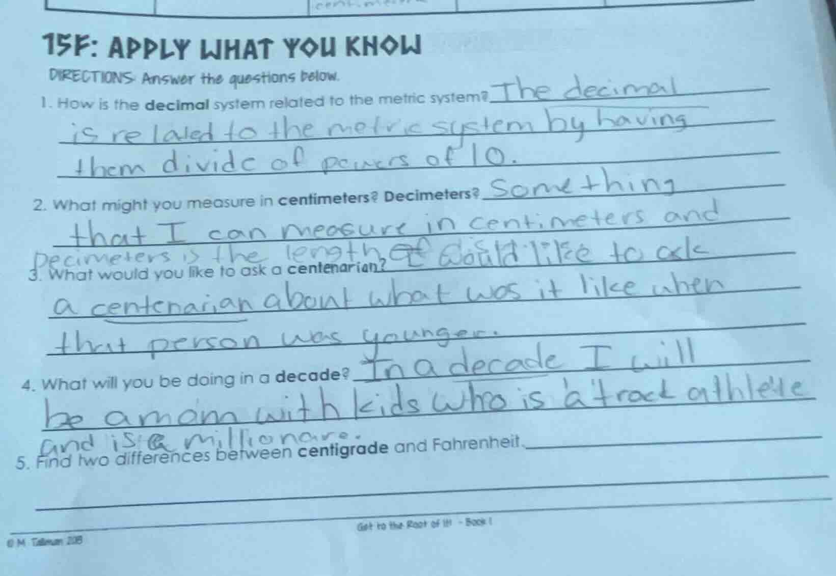 15f: apply what you know directions: answer the questions below. 1. how…