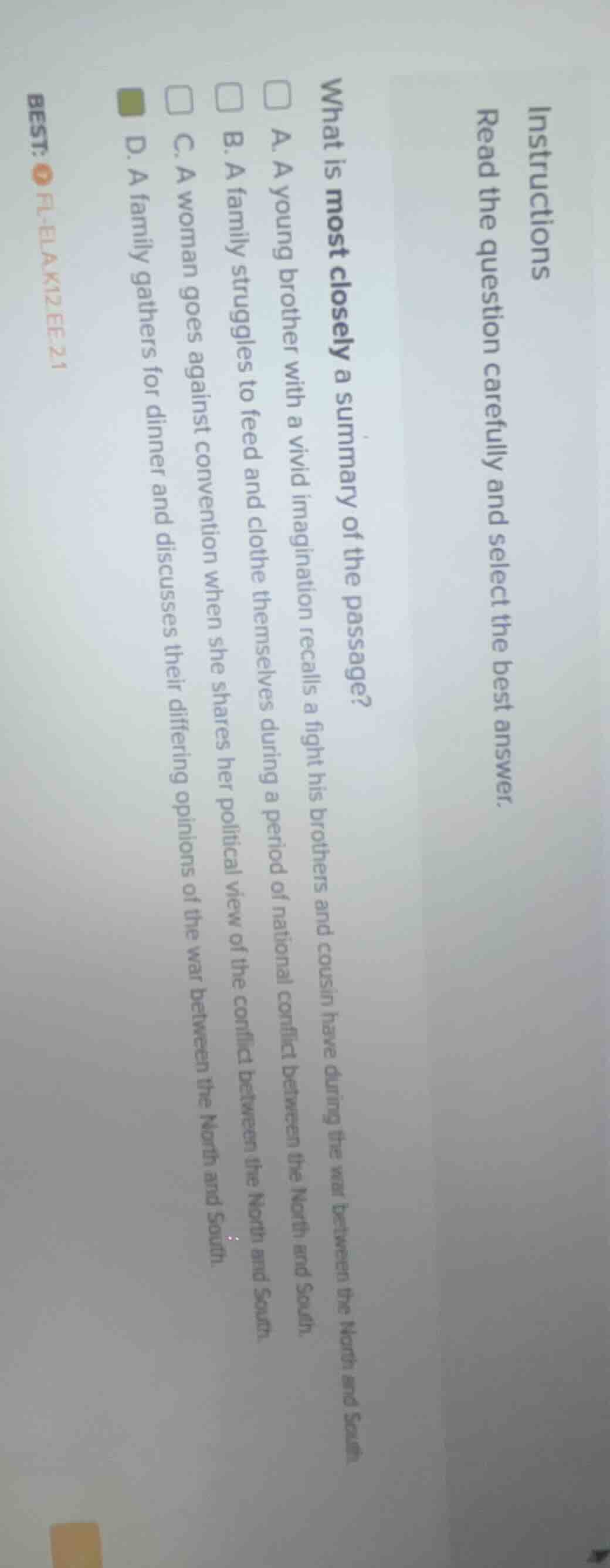 instructions read the question carefully and select the best answer. wh…