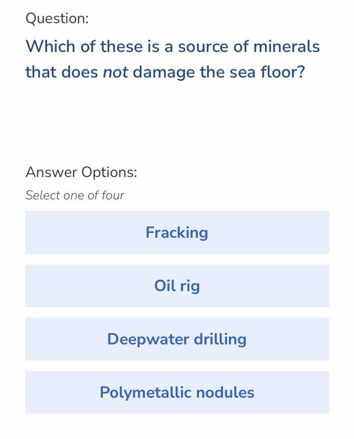 question: which of these is a source of minerals that does not damage t…