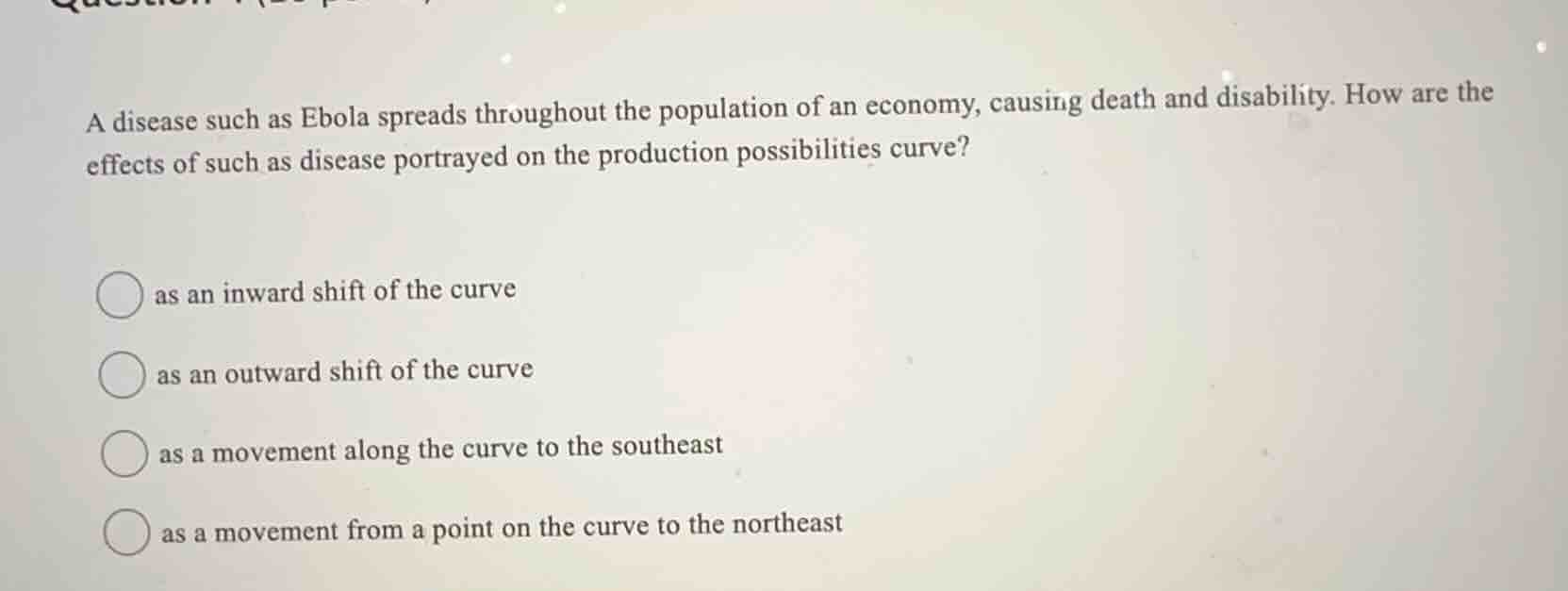 a disease such as ebola spreads throughout the population of an economy…