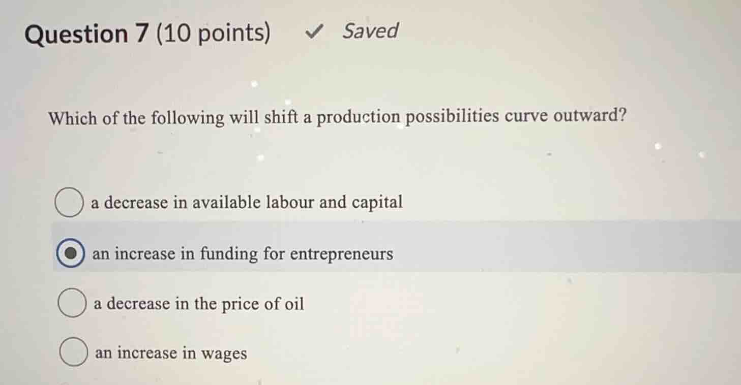 question 7 (10 points) ✔ saved which of the following will shift a prod…